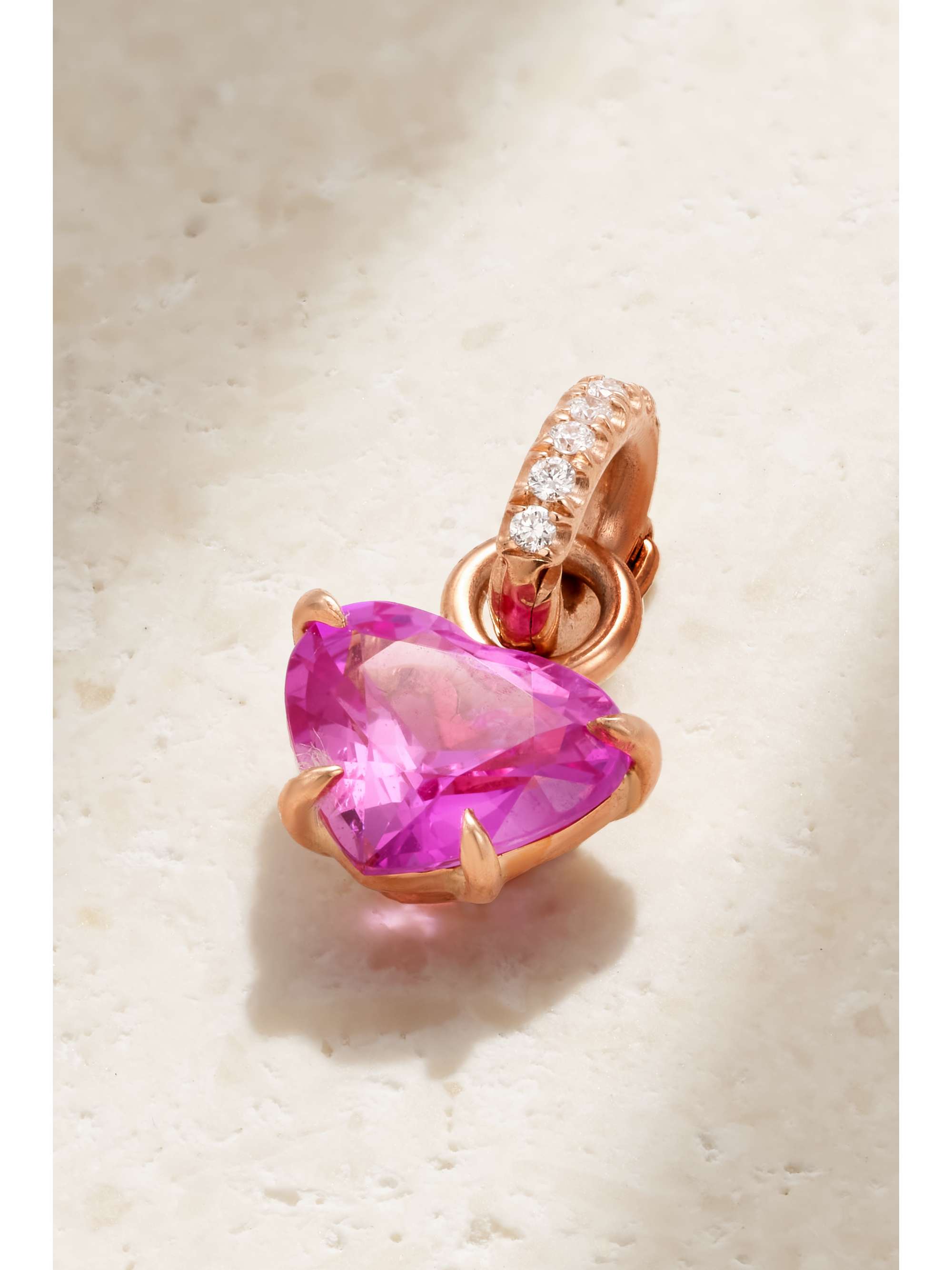 ANITA KO 18-karat rose gold, sapphire and diamond pendant | NET-A-PORTER