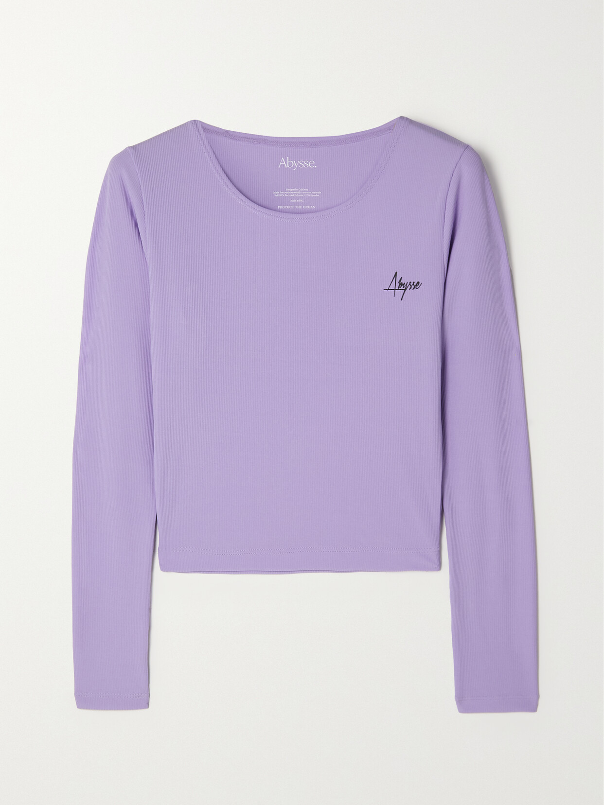 Abysse Poppler Ribbed Recycled Rash Guard In Lilac Rib