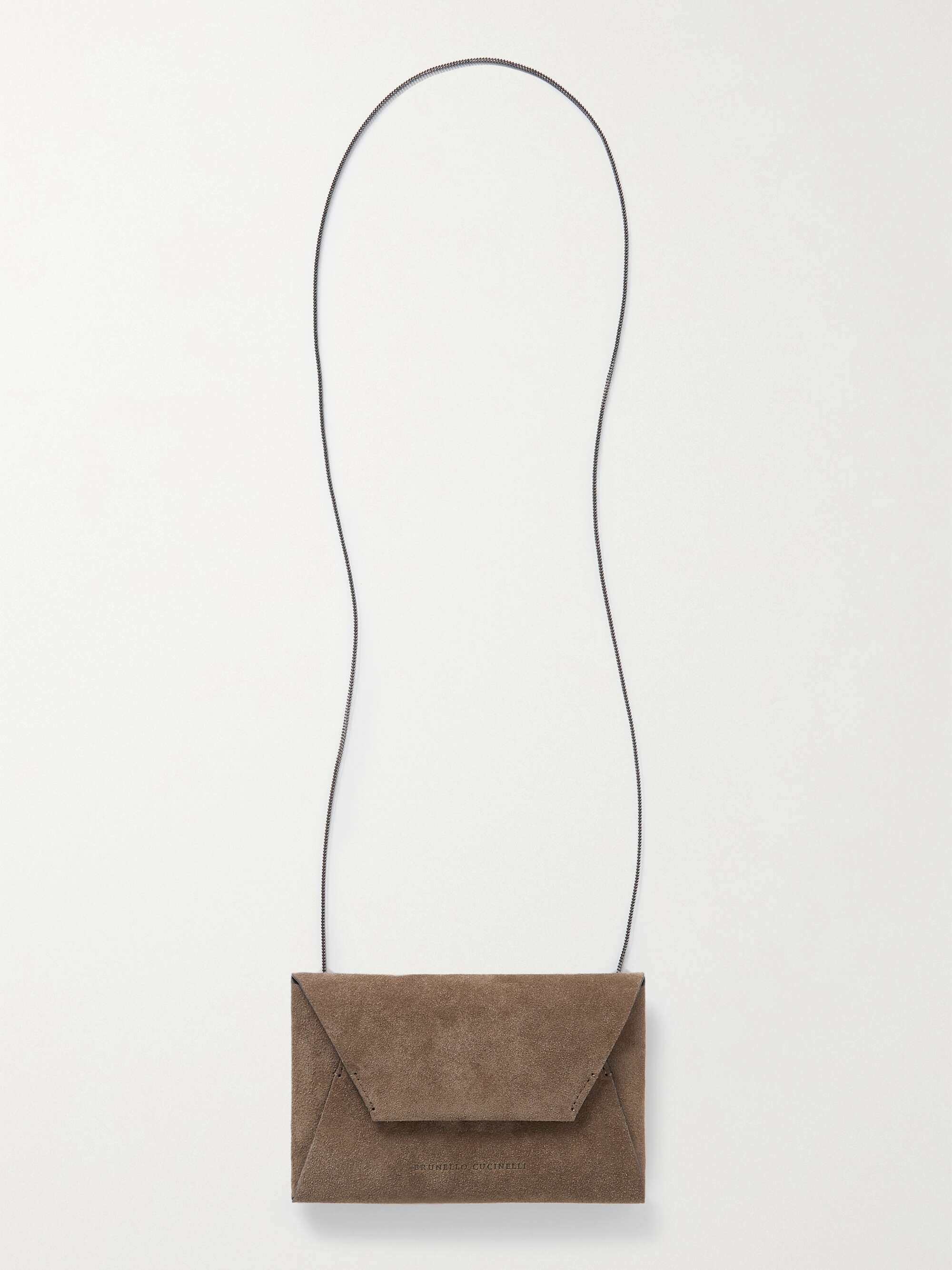 Embellished Suede Bucket Bag in Brown - Brunello Cucinelli