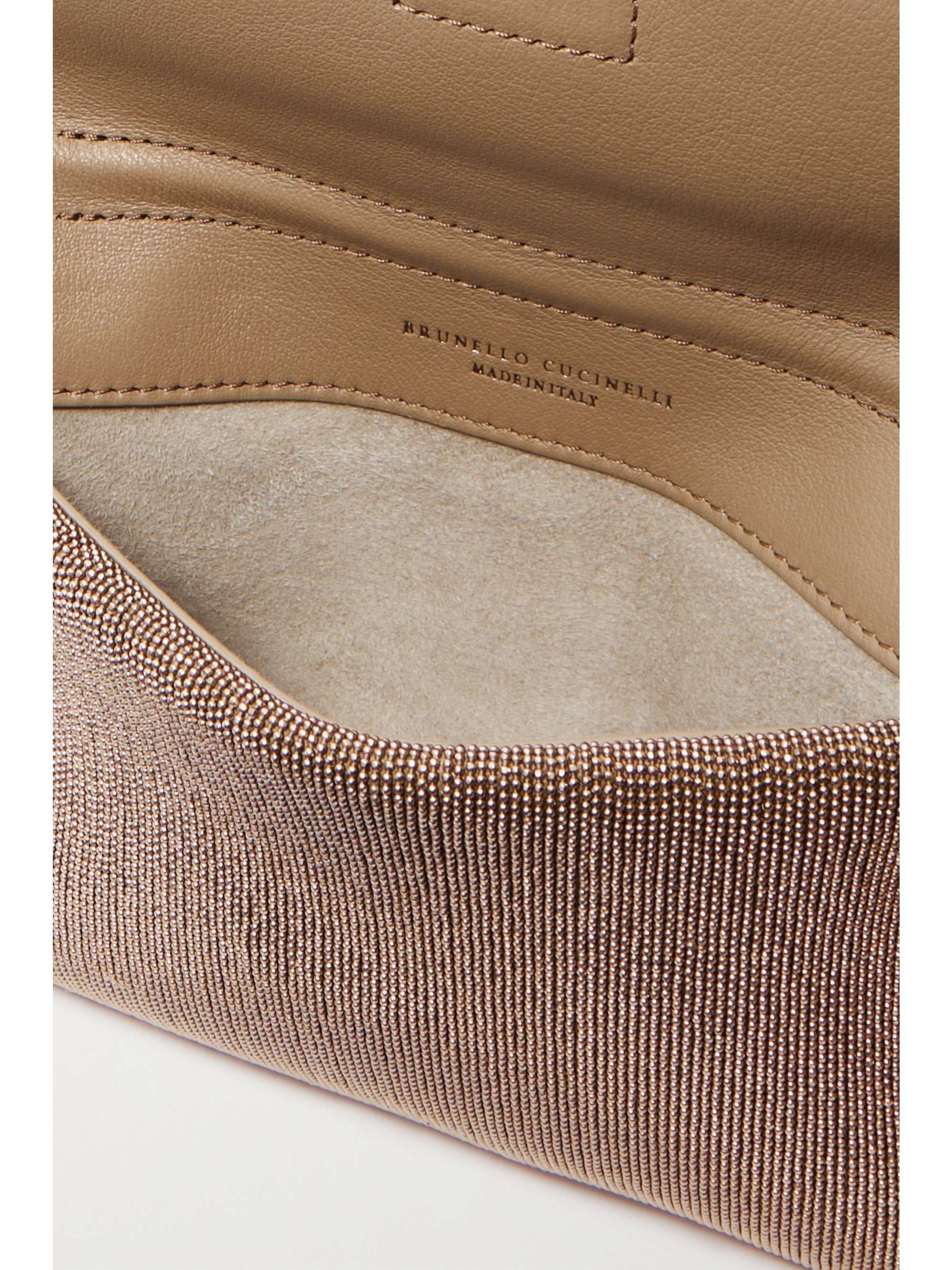BRUNELLO CUCINELLI City Precious beaded leather shoulder bag
