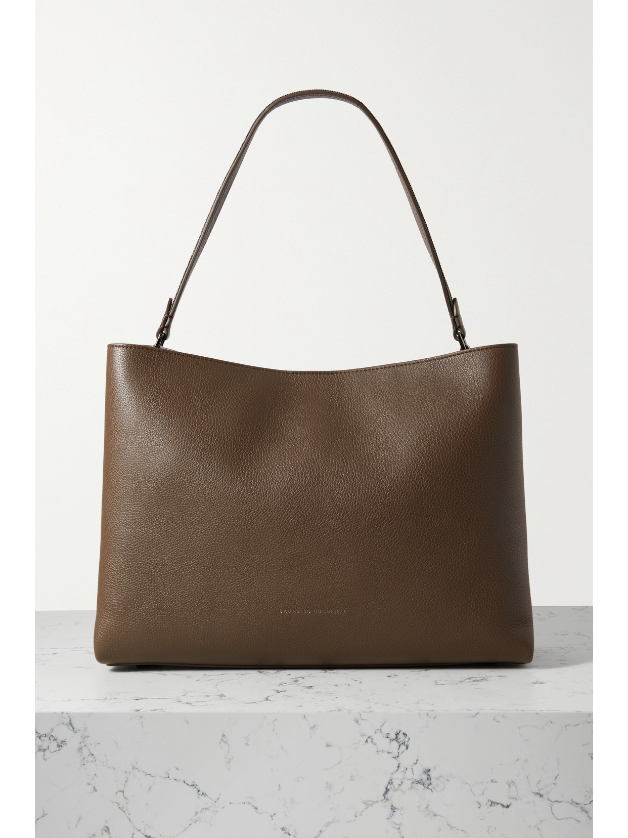 Brunello Cucinelli - Textured-leather Tote - Brown