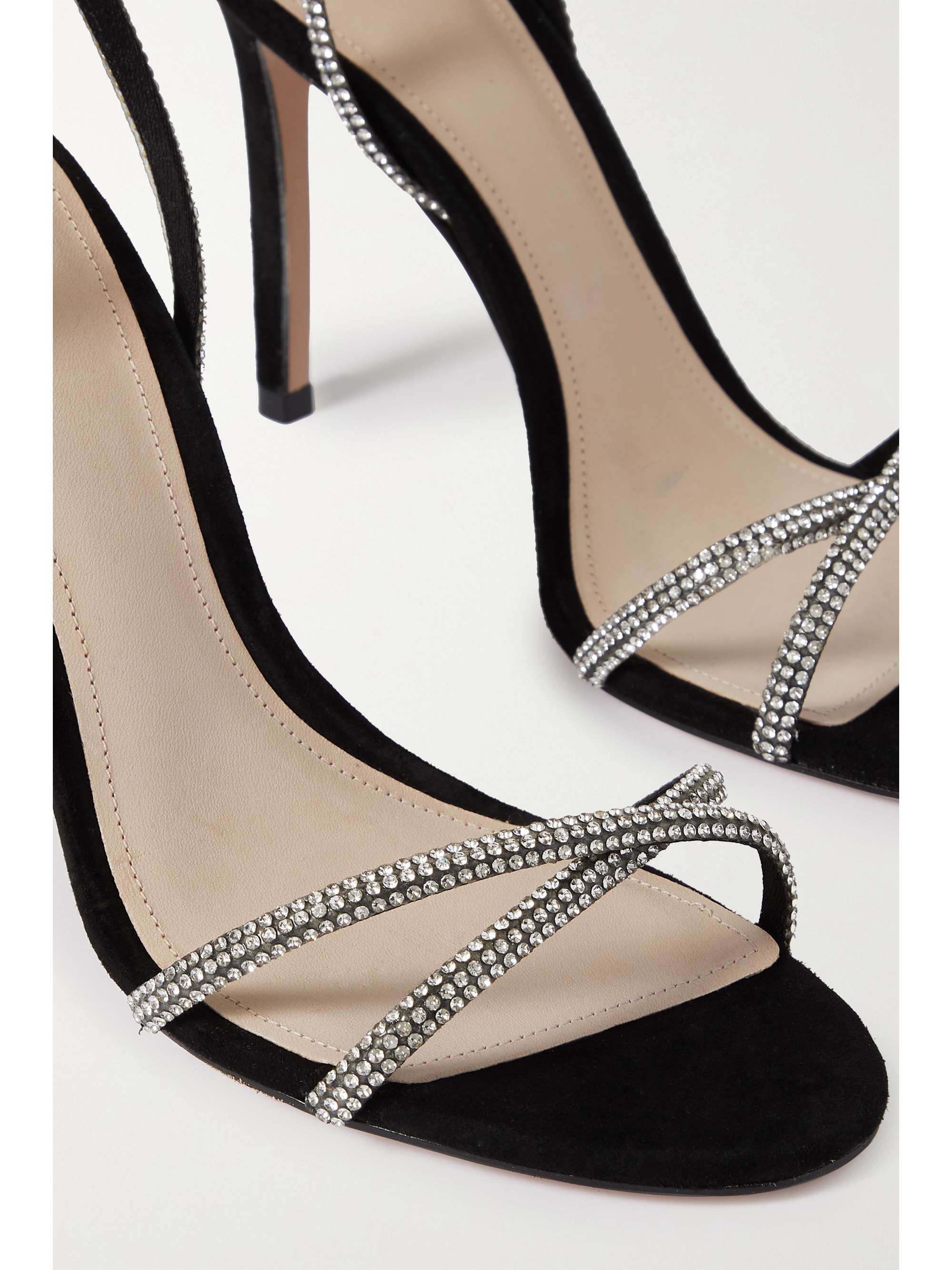PORTE & PAIRE Sandales en daim à cristaux