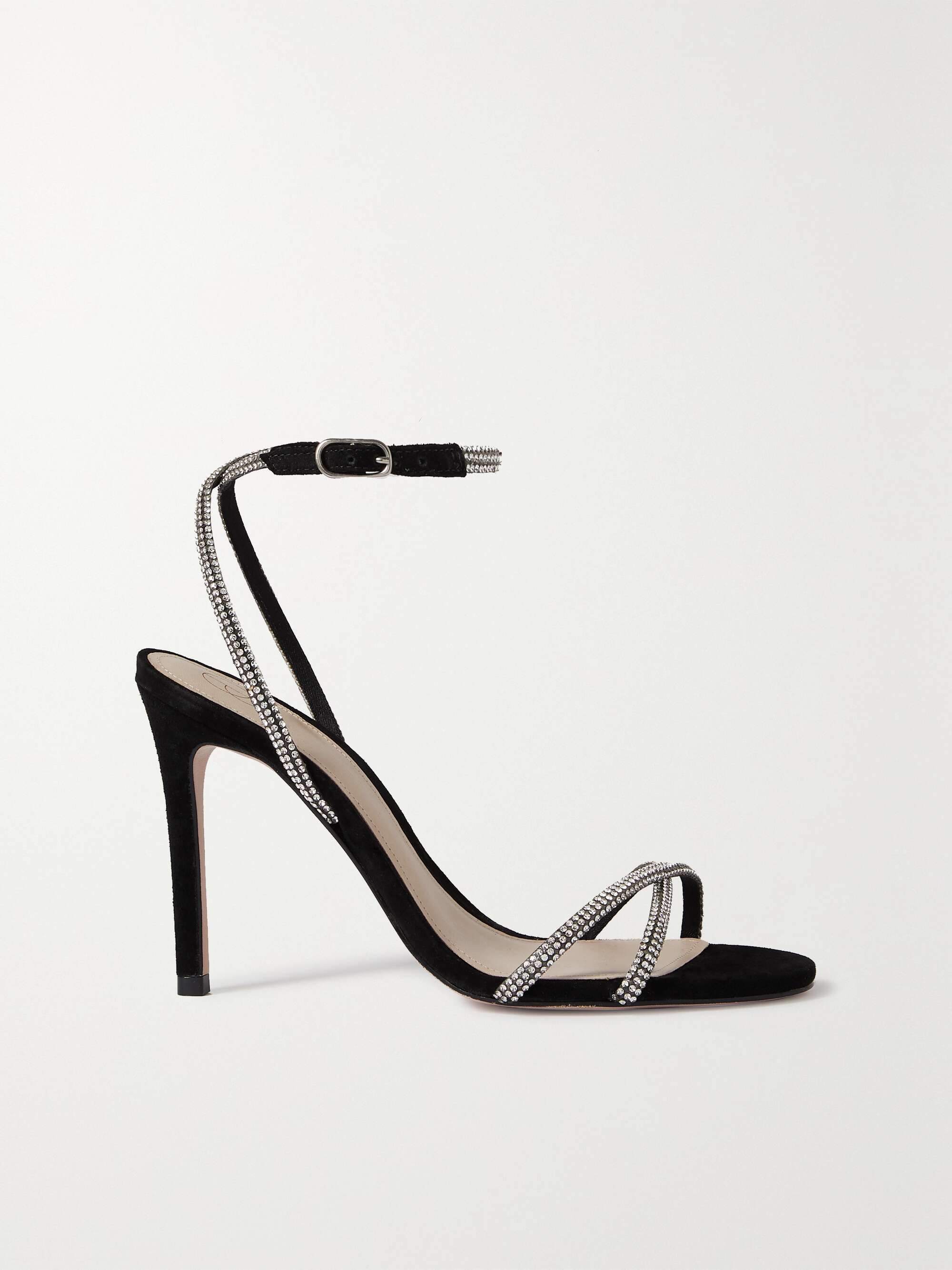 PORTE & PAIRE Crystal-embellished suede sandals | NET-A-PORTER