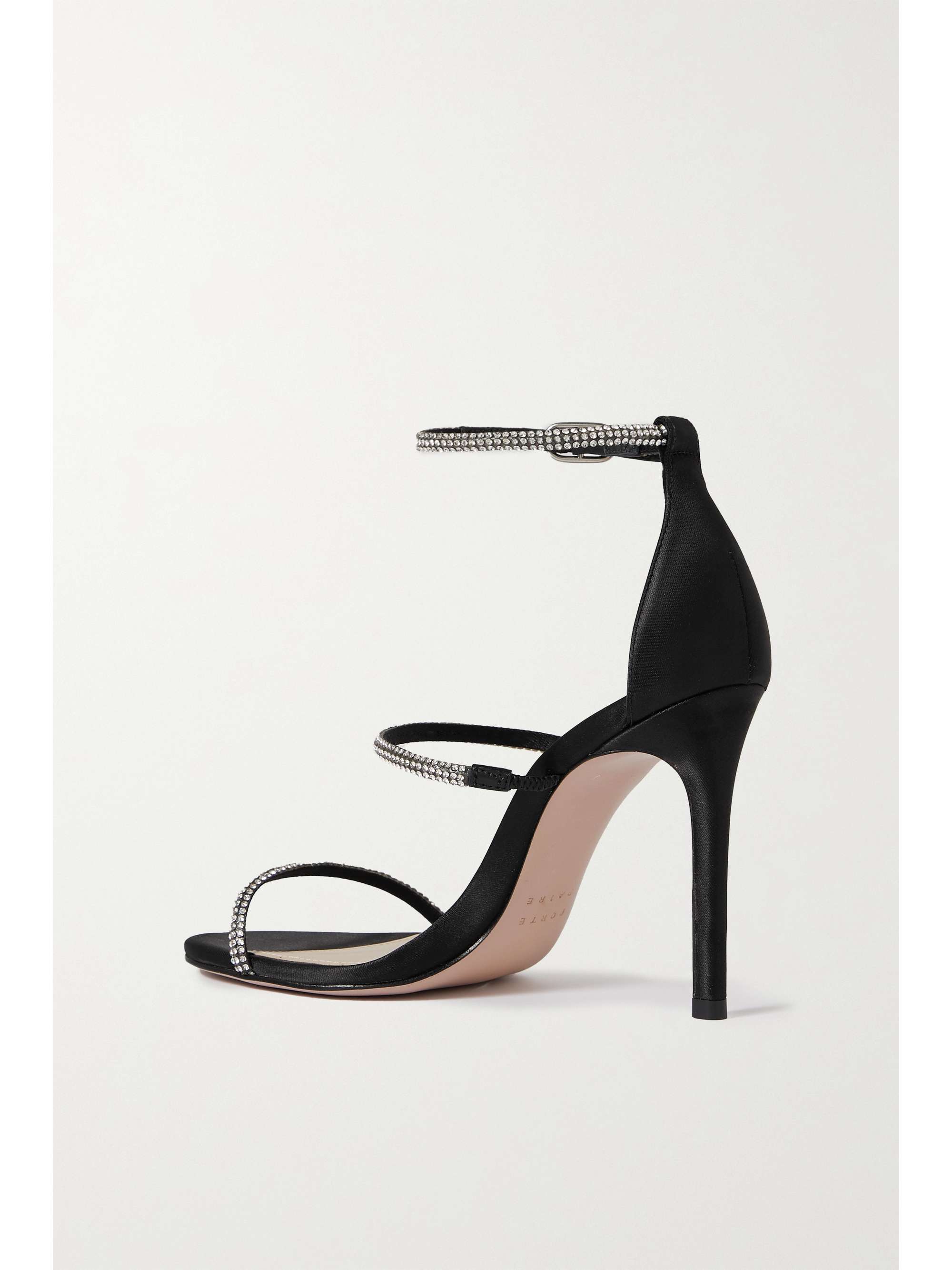 PORTE & PAIRE Crystal-embellished satin sandals