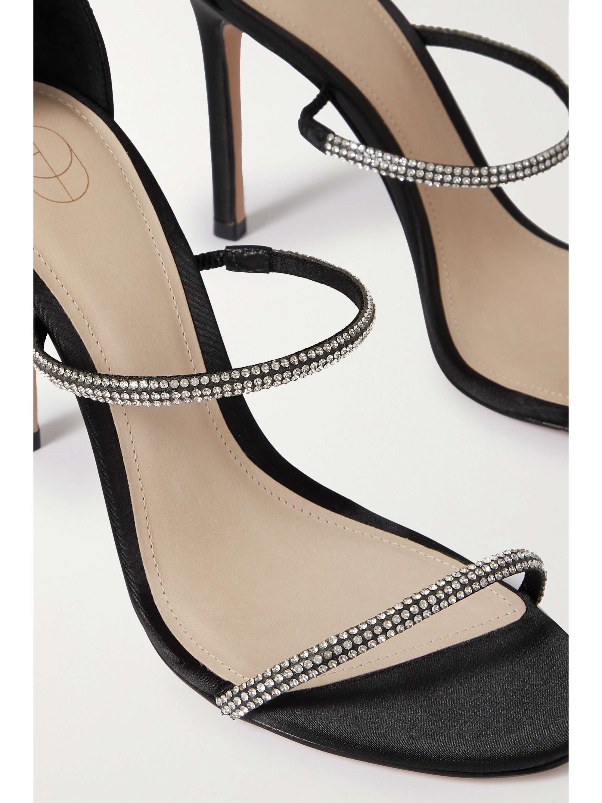 PORTE & PAIRE Crystal-embellished satin sandals