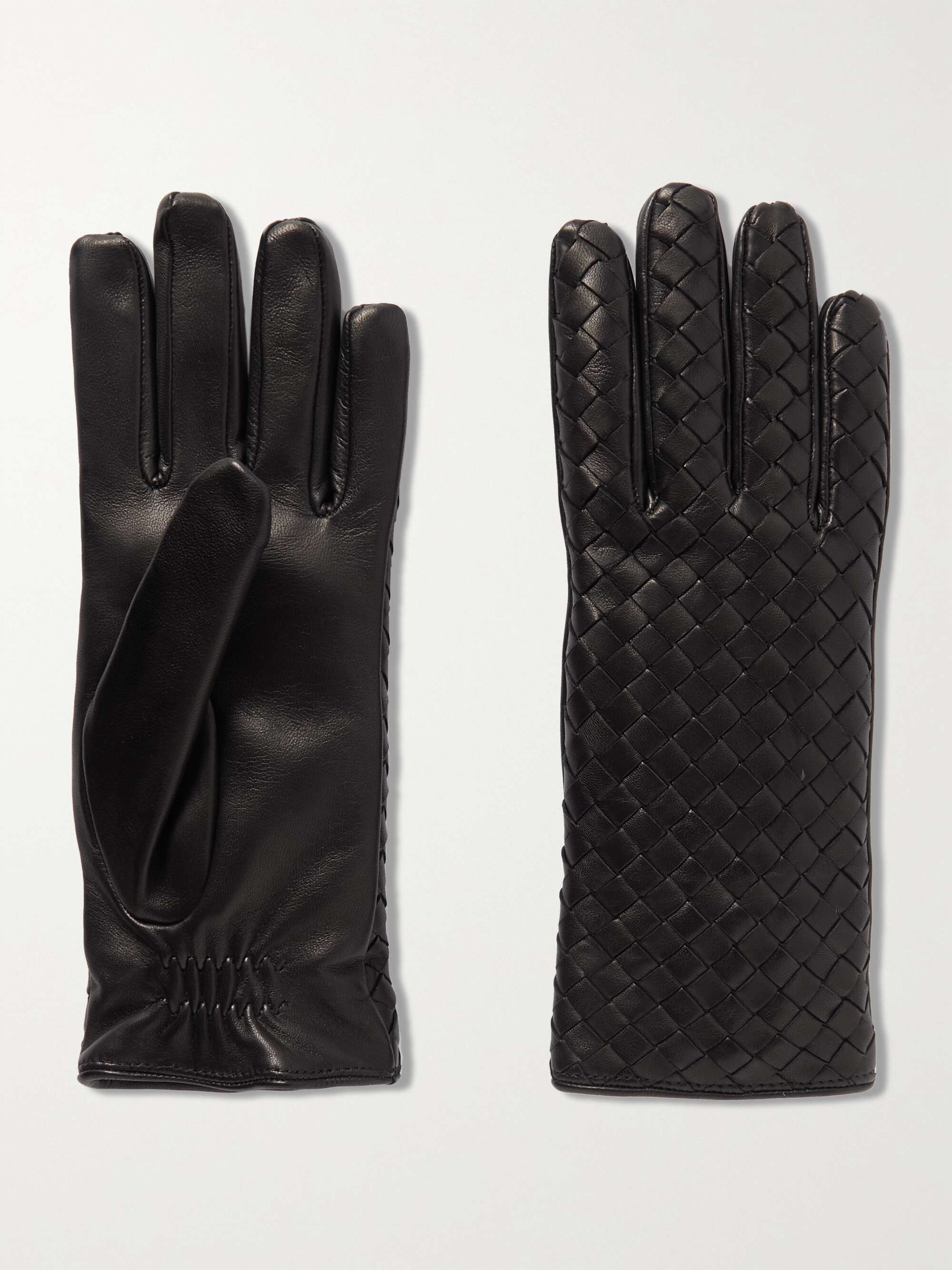 Gray sales leather gloves