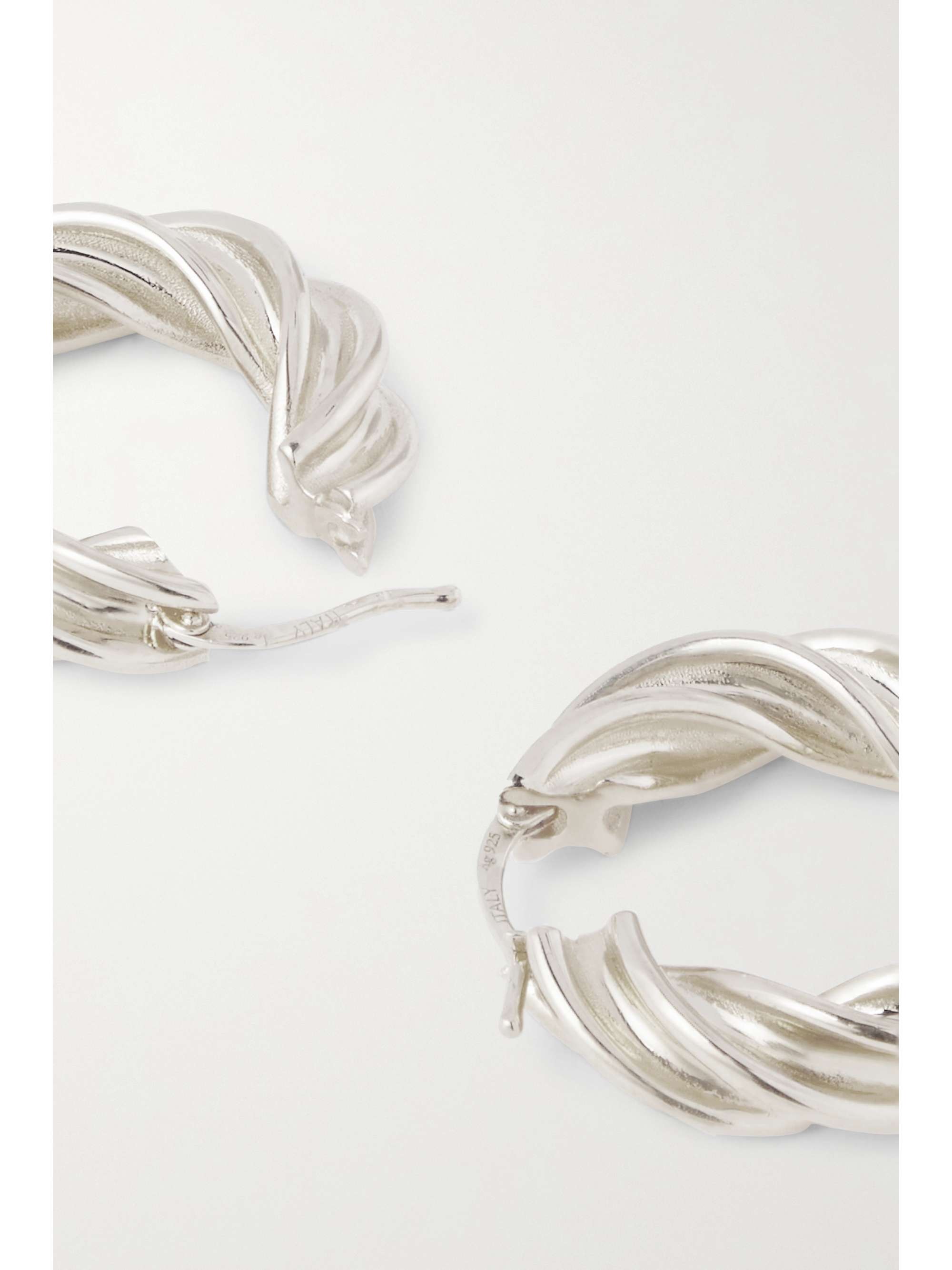 BOTTEGA VENETA Twist silver hoop earrings
