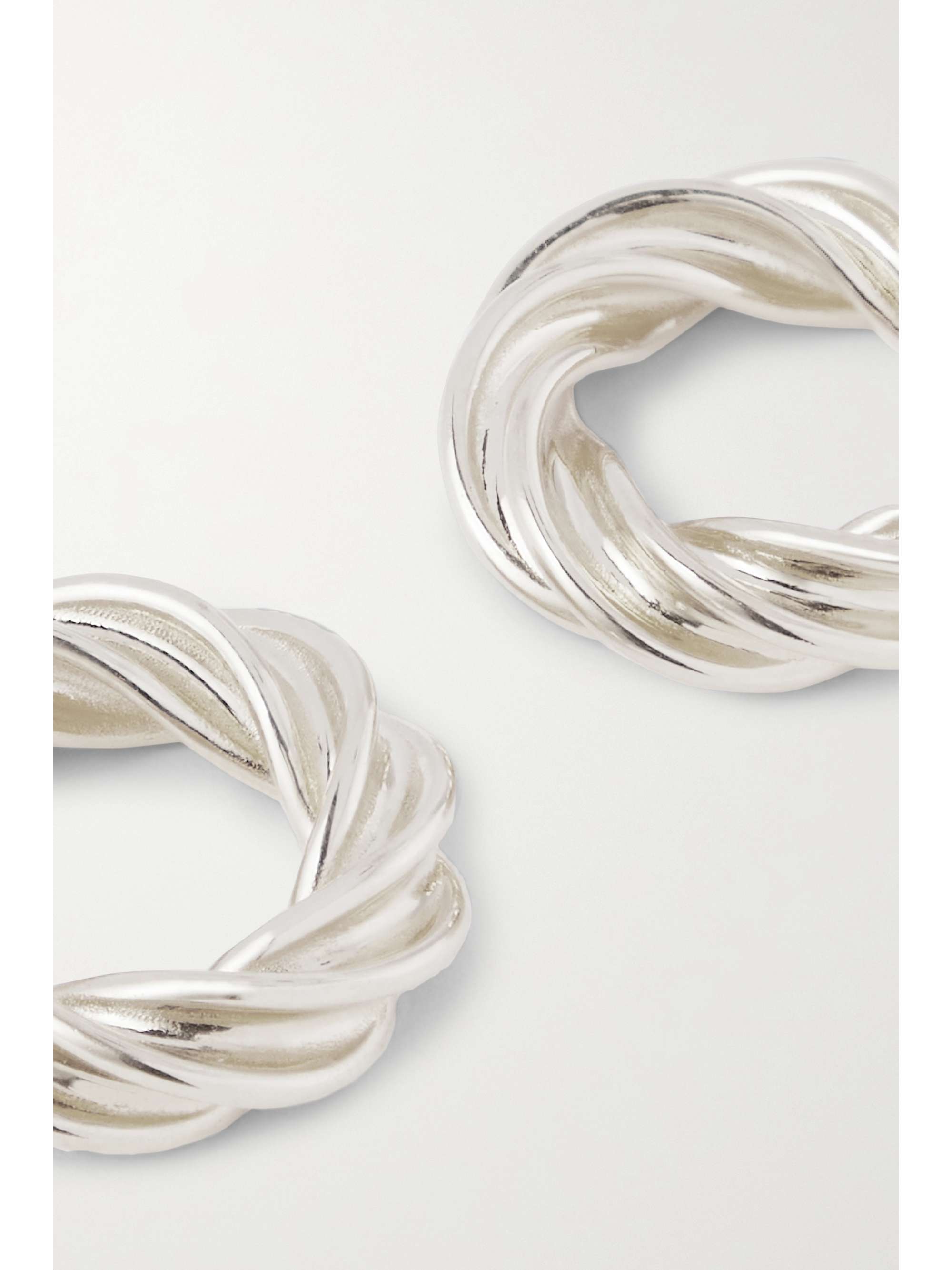 BOTTEGA VENETA Twist silver hoop earrings