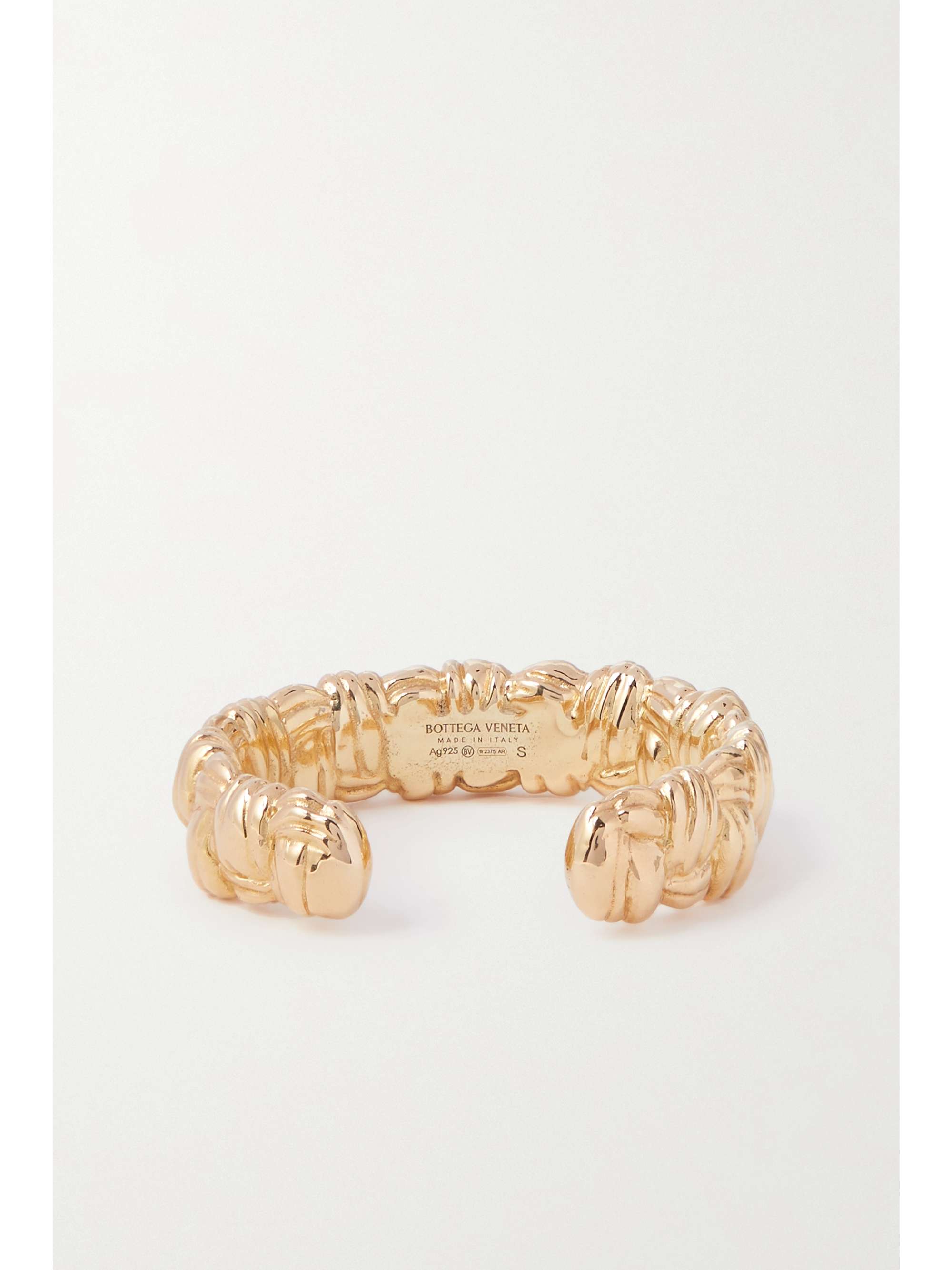 BOTTEGA VENETA Intrecciato gold-plated cuff