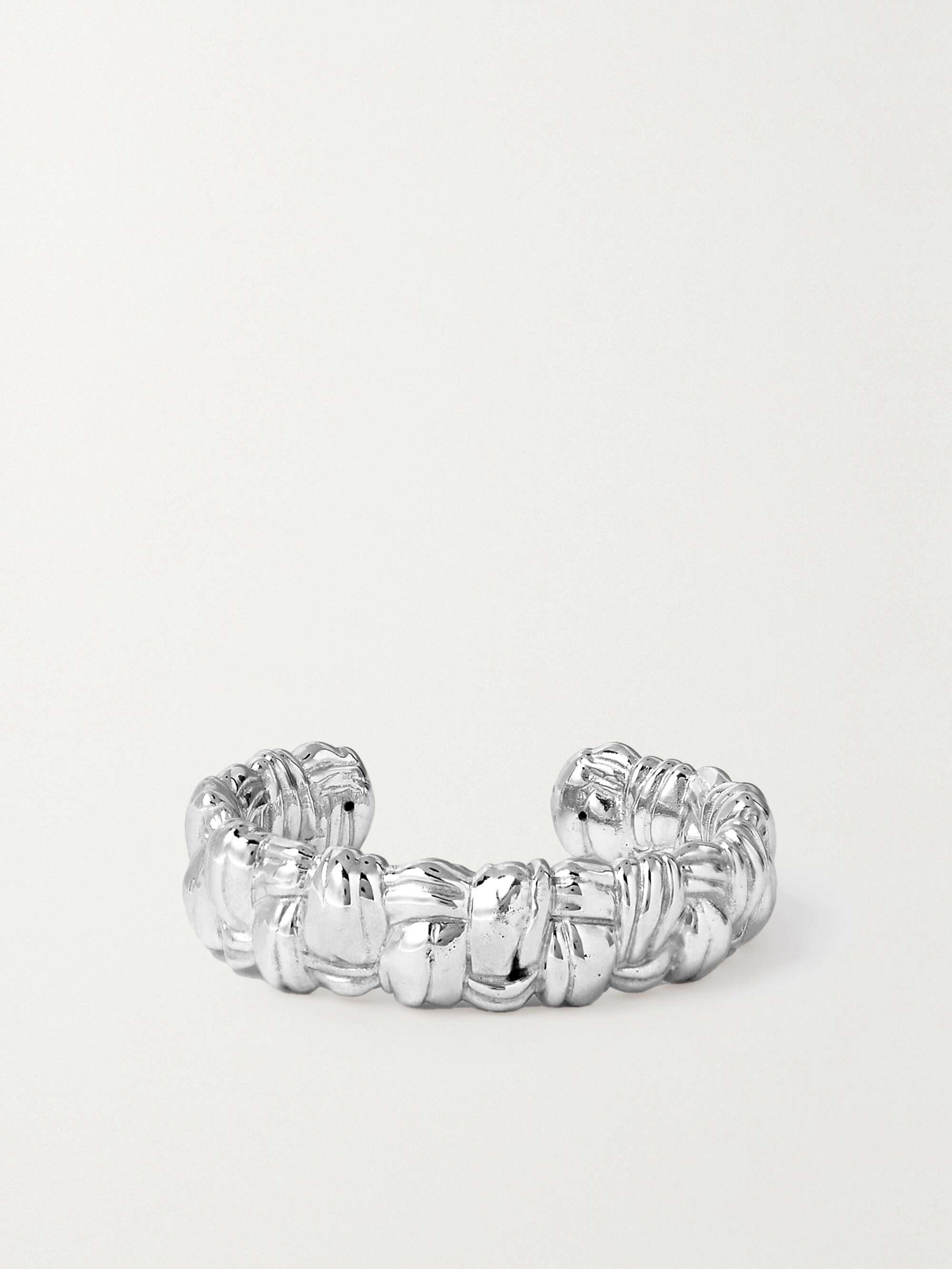 BOTTEGA VENETA Intrecciato silver cuff | NET-A-PORTER