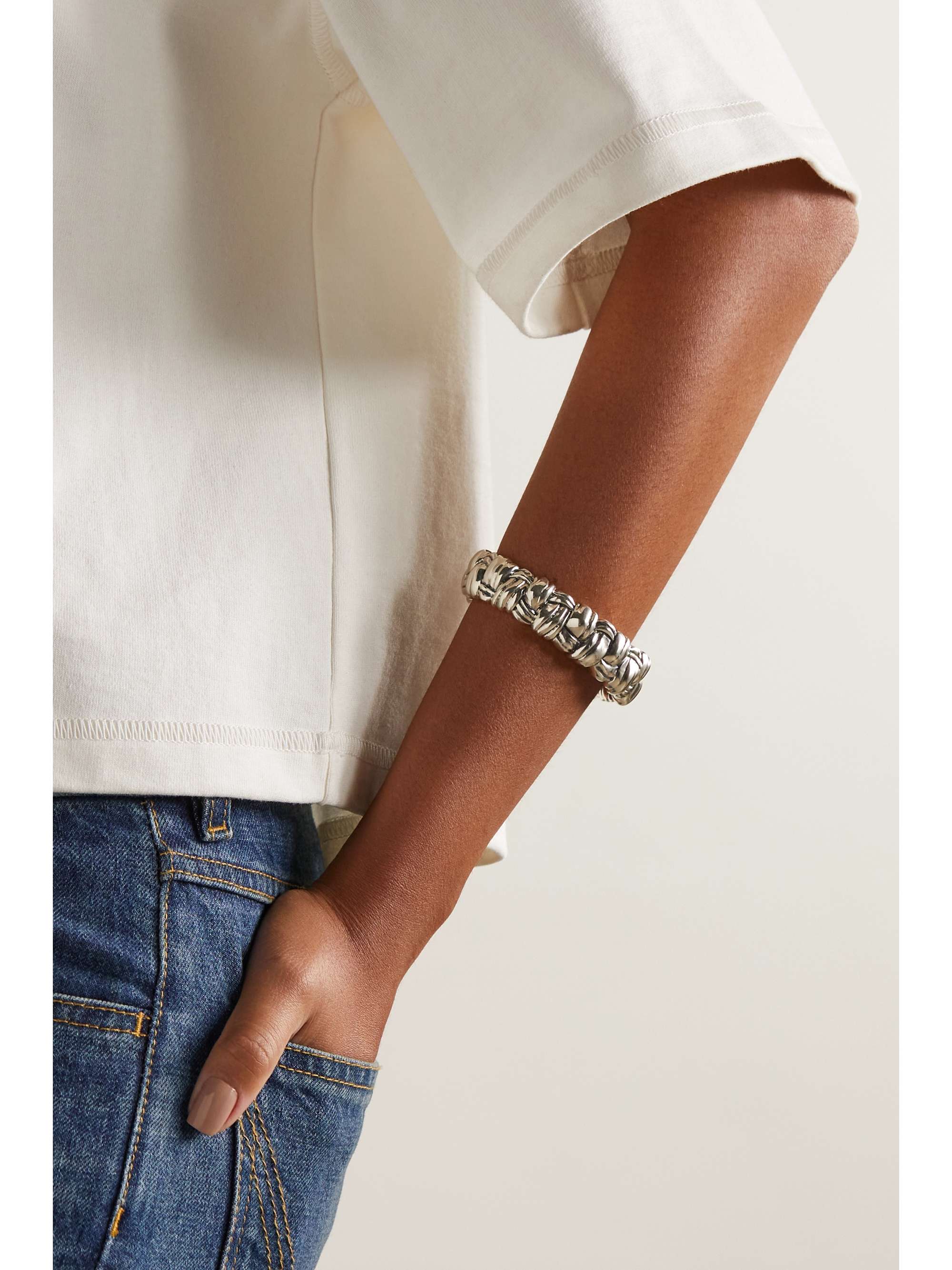 Bottega Veneta Gold & Silver Chain Bracelet