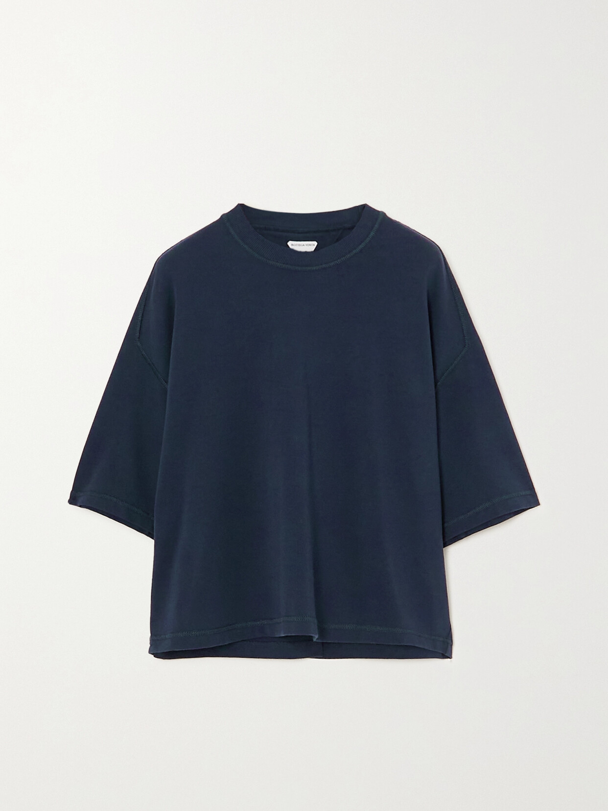 Bottega Veneta - Embroidered Cotton-jersey T-shirt - Blue