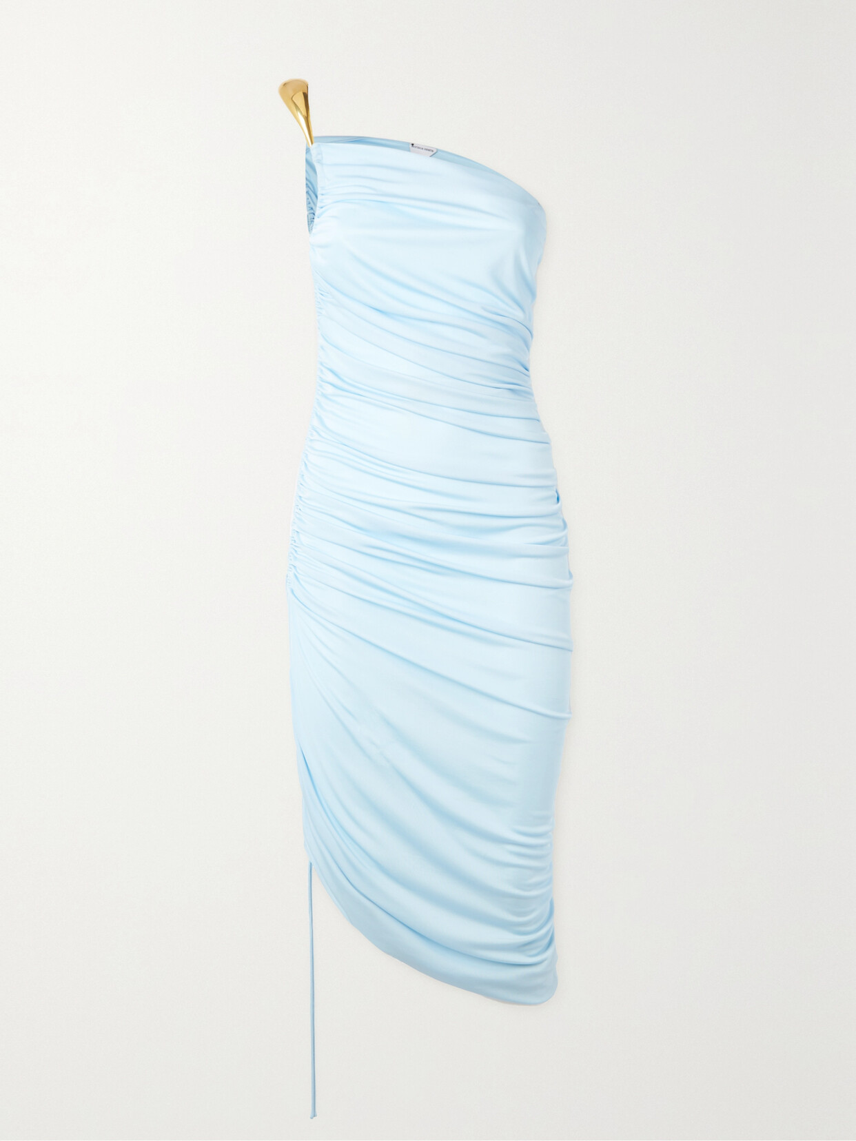 Bottega Veneta - One-shoulder Asymmetric Satin-jersey Midi Dress - Blue