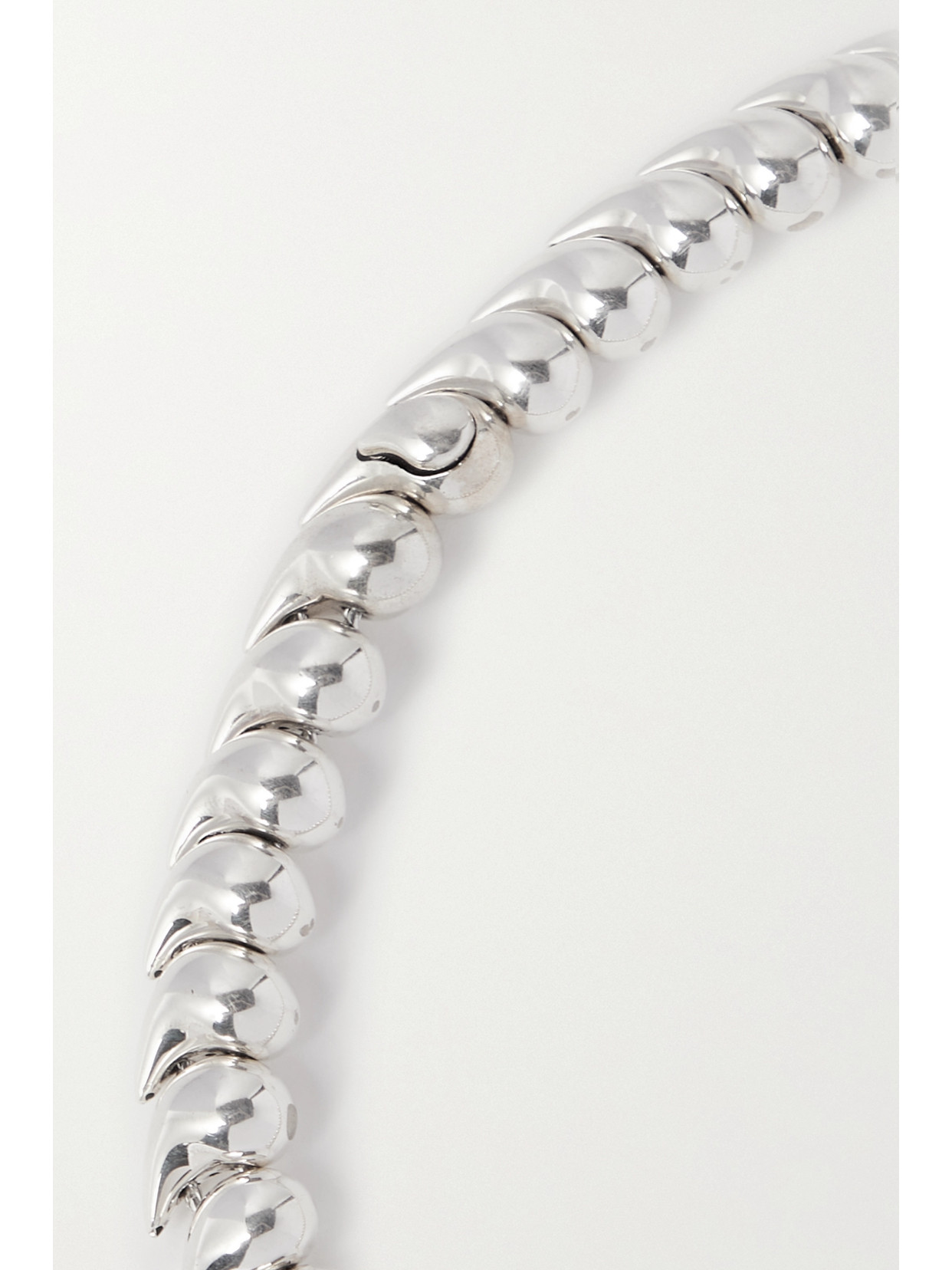 Shop Bottega Veneta Tear Drop Silver Necklace