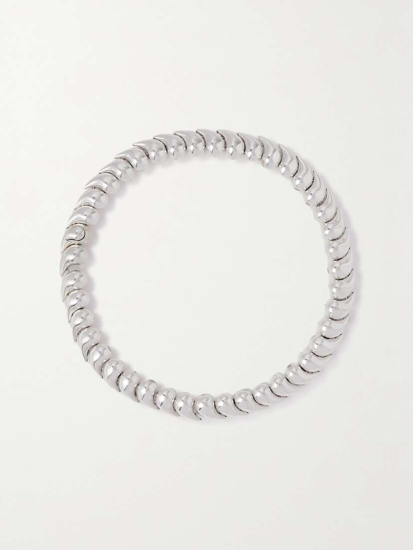 Bottega Veneta Tear Drop Silver Necklace