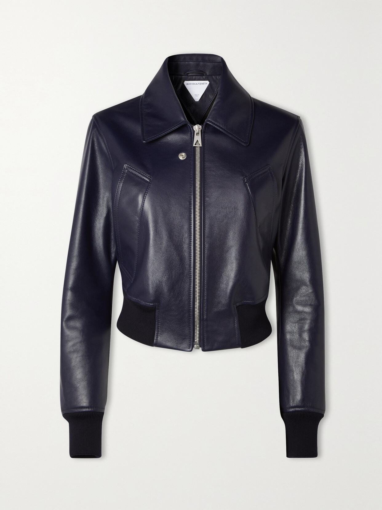 Bottega Veneta - Textured-leather Bomber Jacket - Black