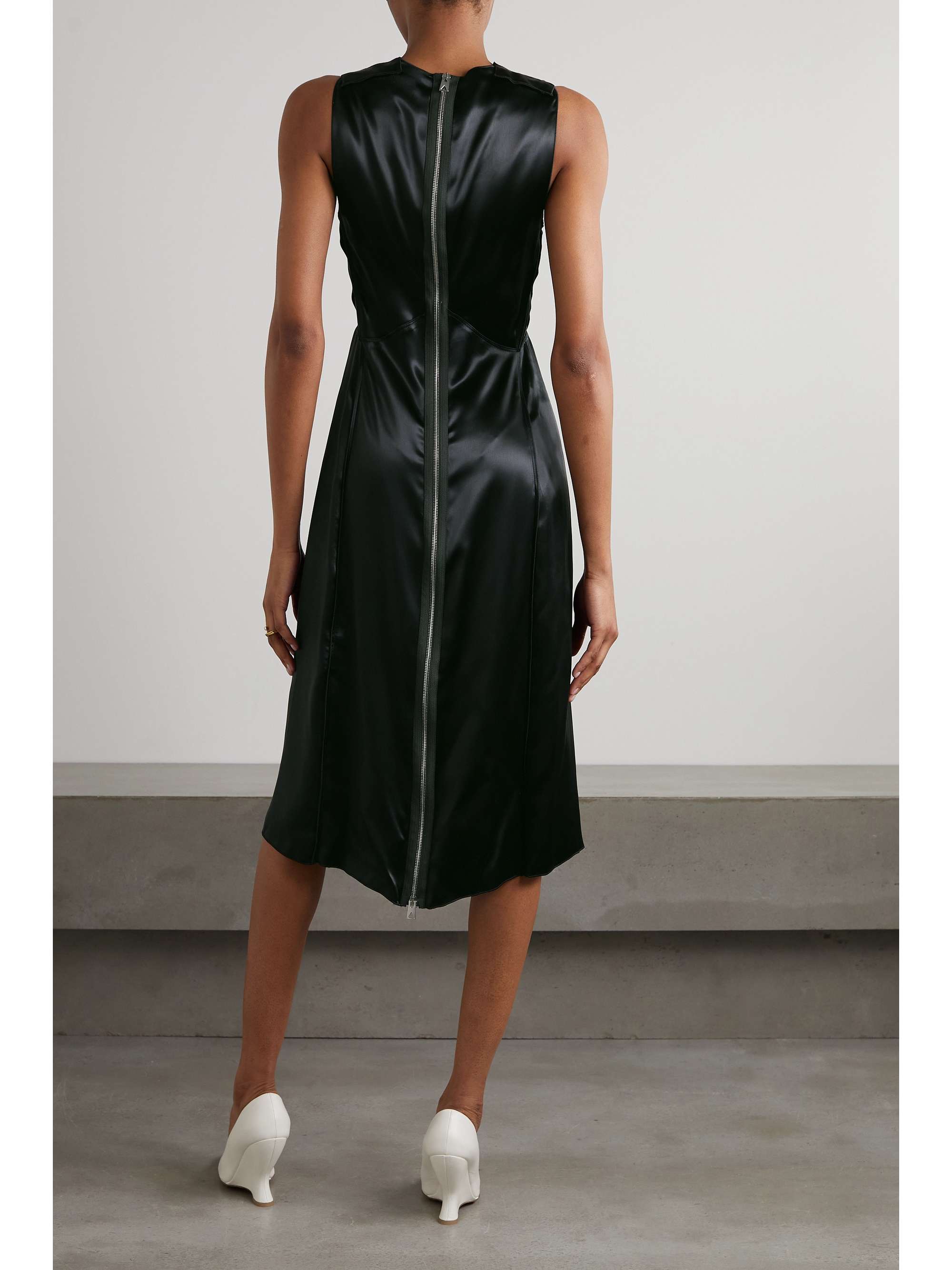 BOTTEGA VENETA Ruffled satin midi dress