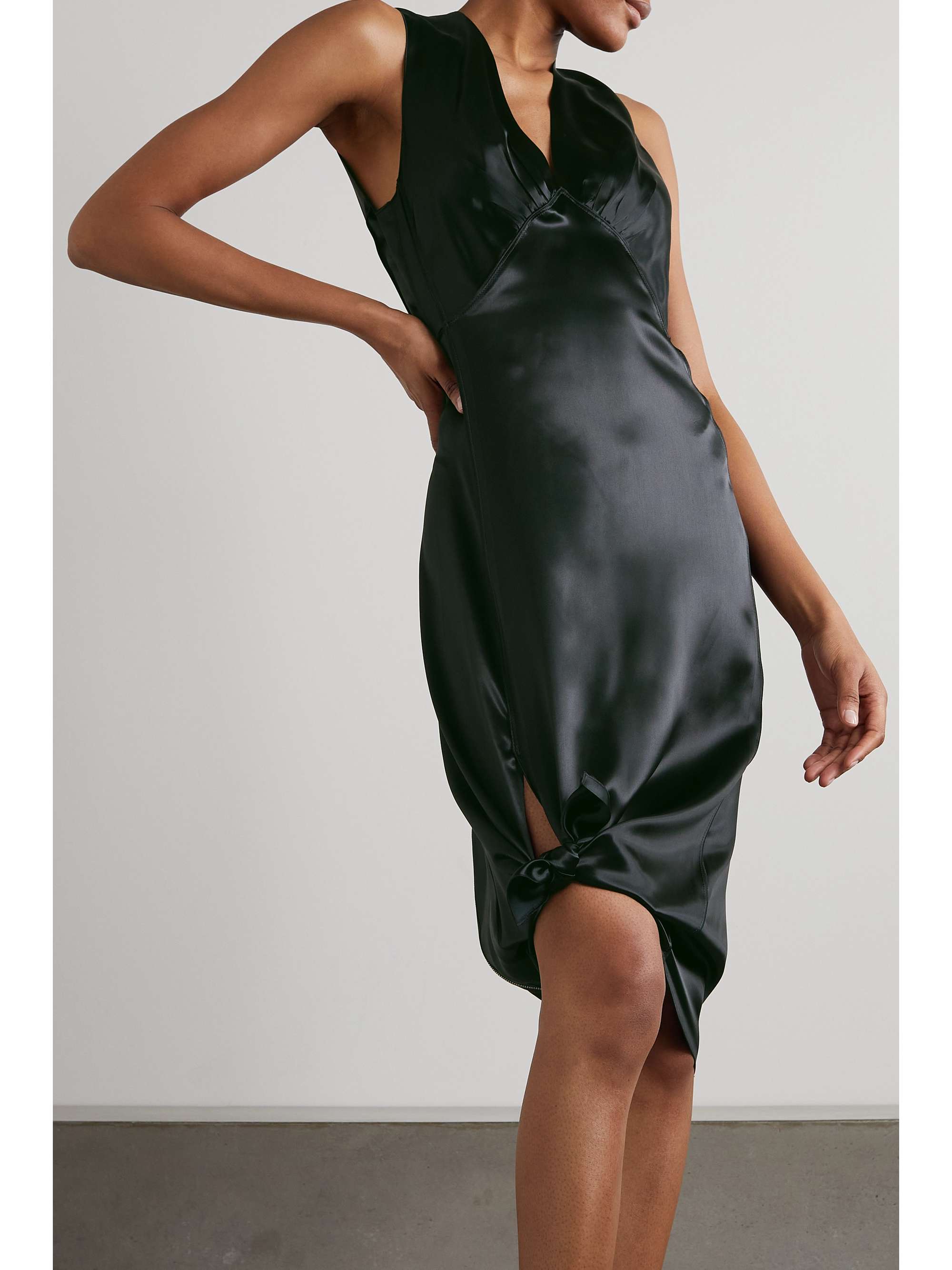 BOTTEGA VENETA Ruffled satin midi dress