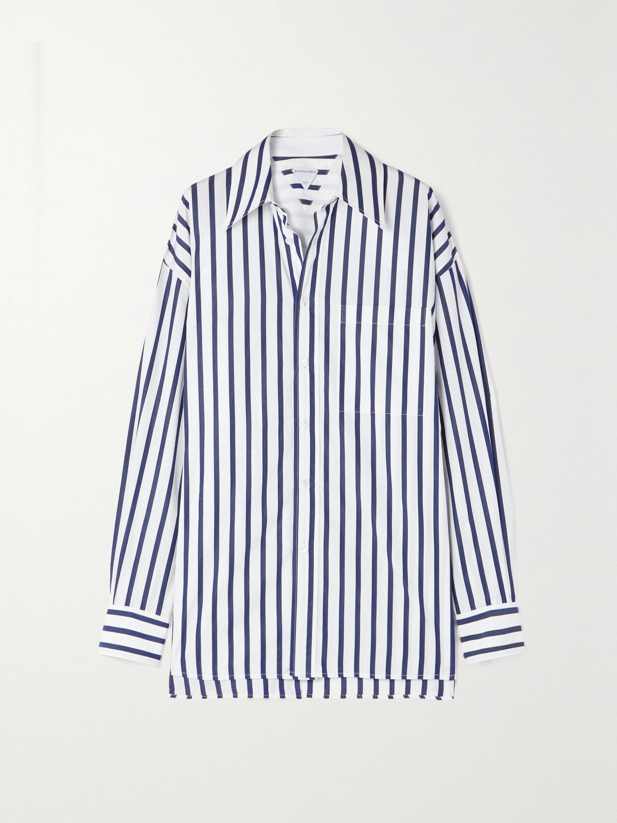 Bottega Veneta - Oversized Striped Cotton-poplin Shirt - White