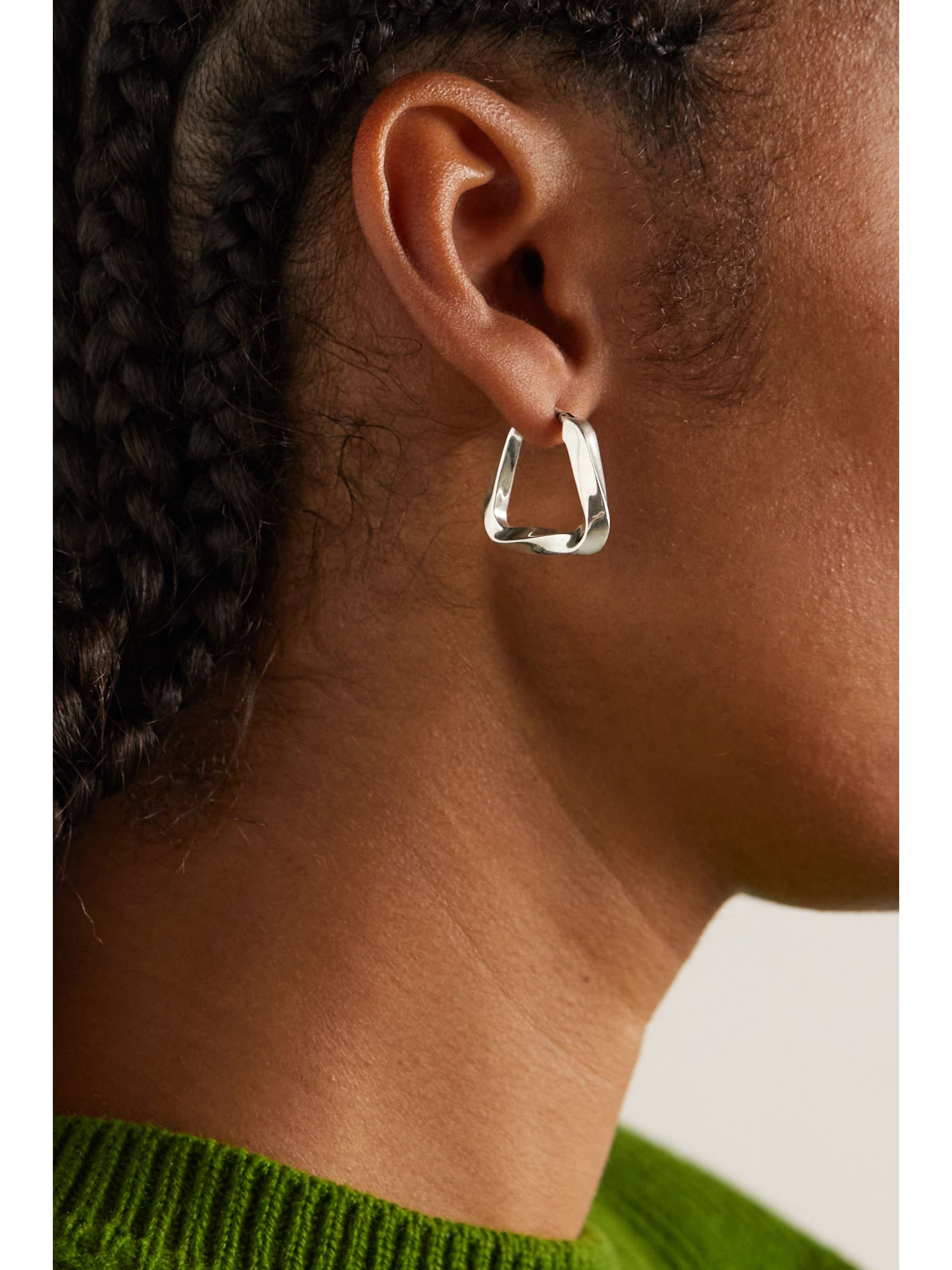 BOTTEGA VENETA Twist medium gold-tone hoop earrings