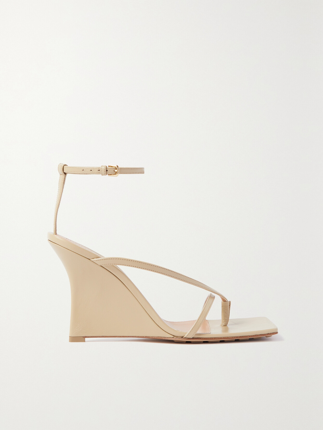 BOTTEGA VENETA LEATHER WEDGE SANDALS