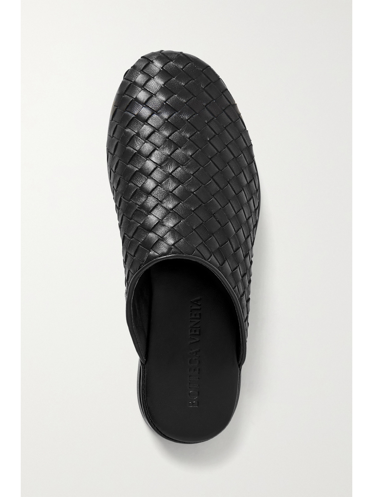 Shop Bottega Veneta Intrecciato Leather Slippers In Black