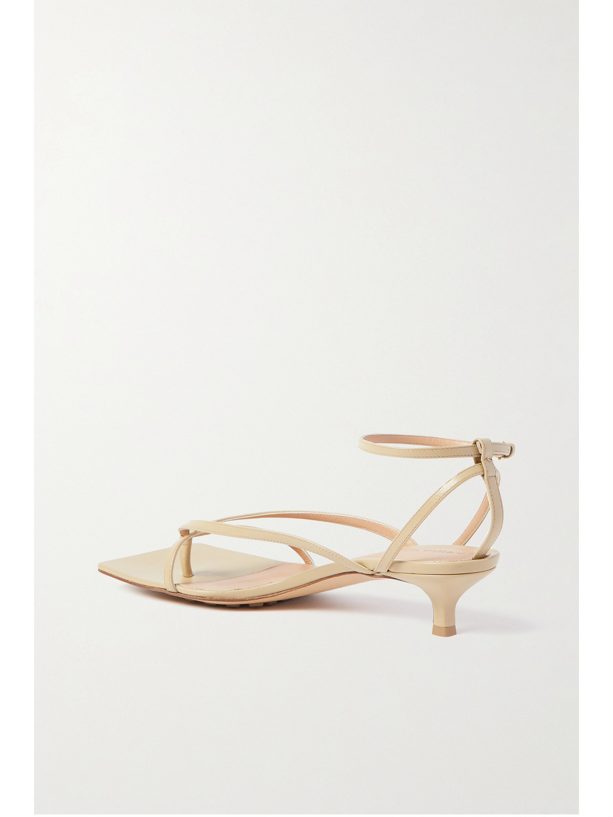 Shop Bottega Veneta Leather Sandals In Neutrals