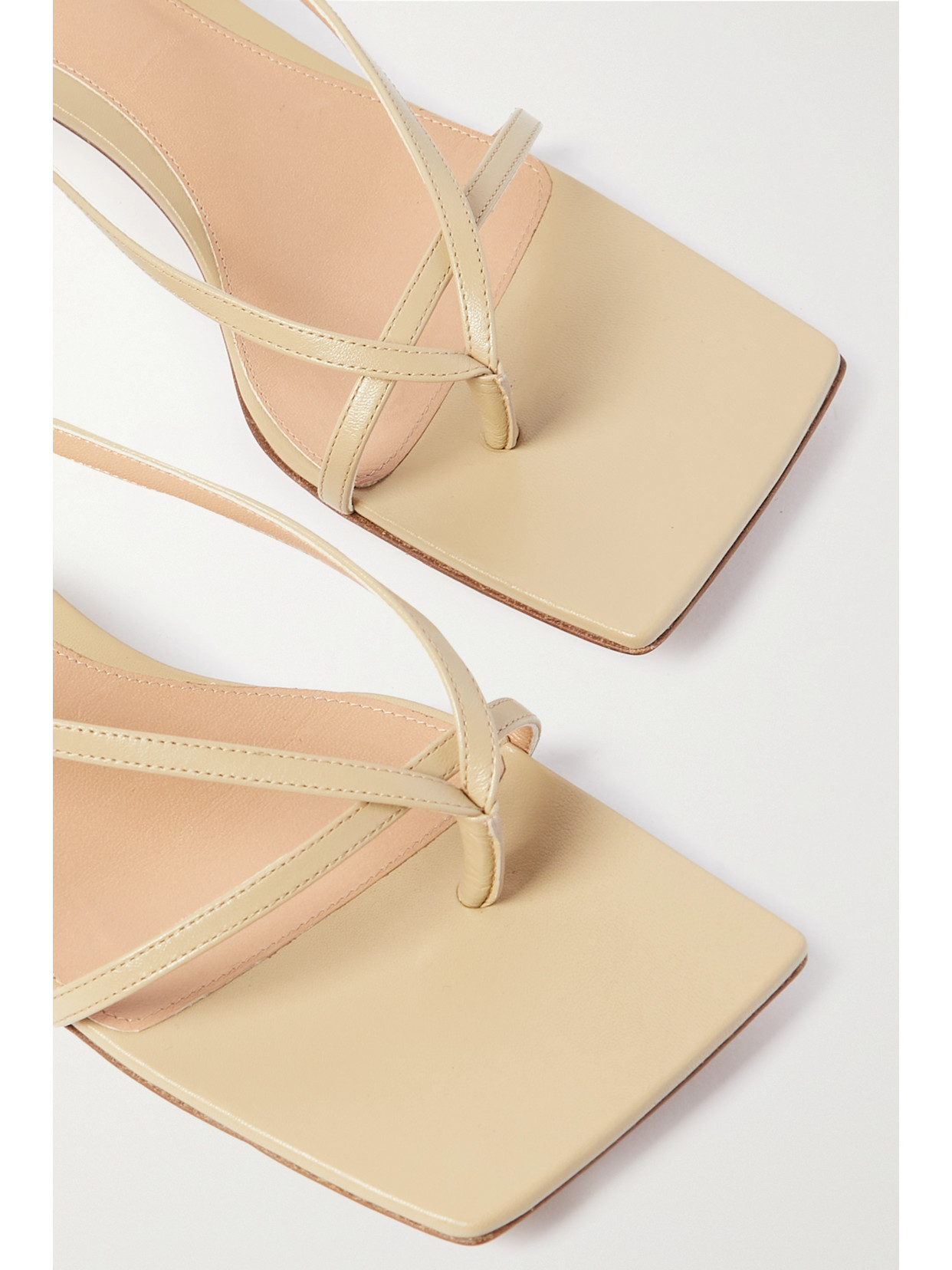 Shop Bottega Veneta Leather Sandals In Neutrals