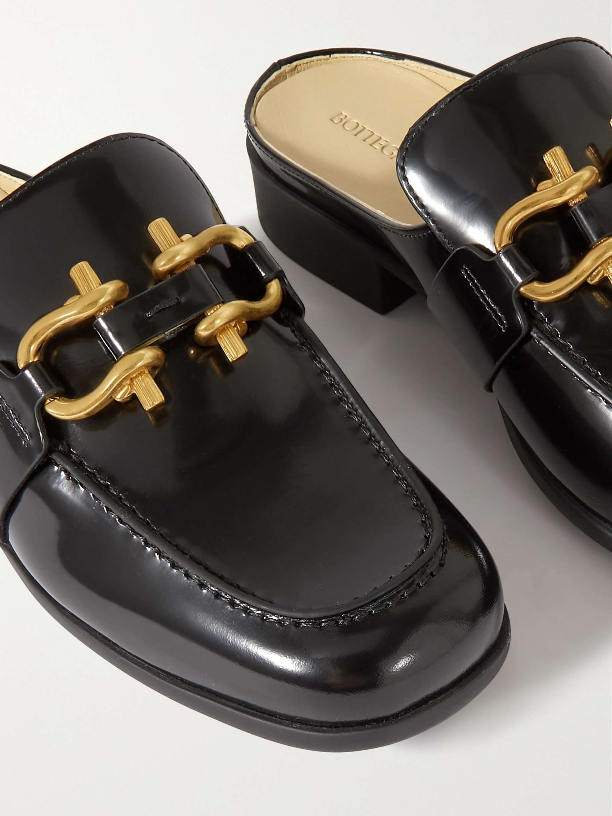 BOTTEGA VENETA Monsieur Mocassin glossed-leather loafers | NET-A-PORTER