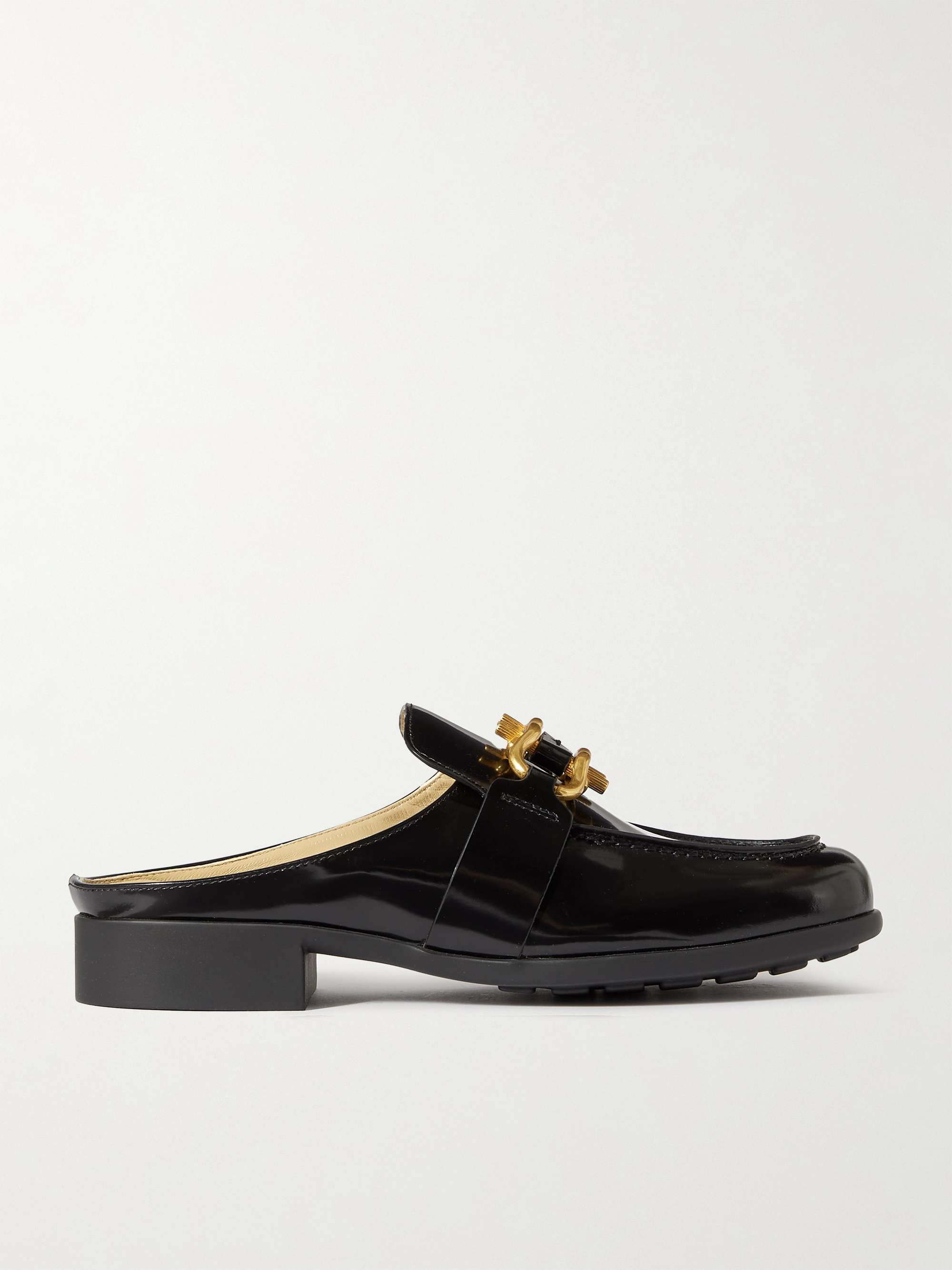 BOTTEGA VENETA Monsieur Mocassin glossed-leather loafers