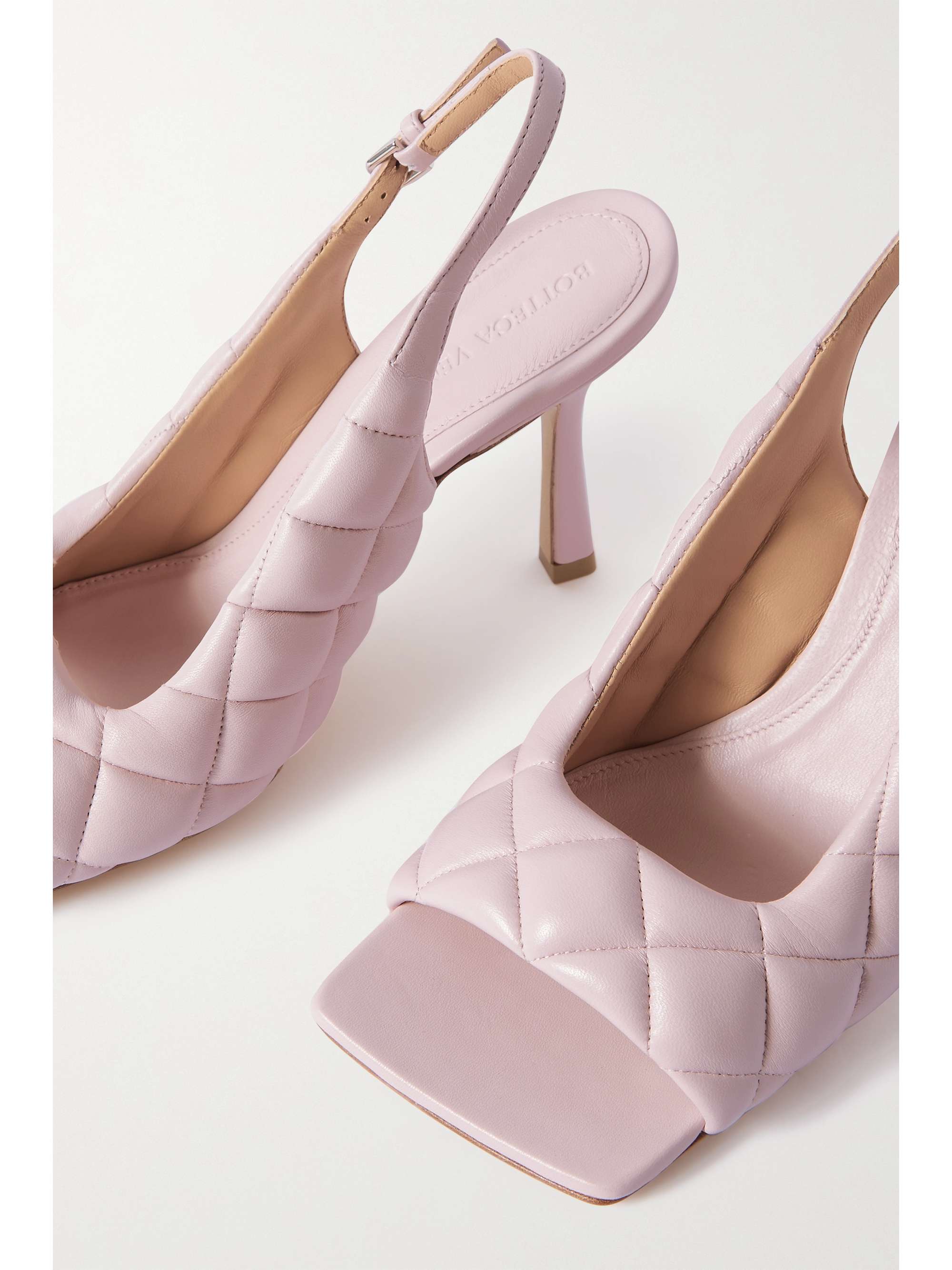 BOTTEGA Quilted leather slingback sandals NETAPORTER