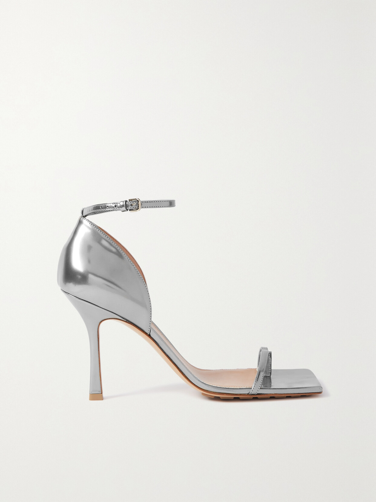 Bottega Veneta - Stretch Metallic Leather Sandals - Silver