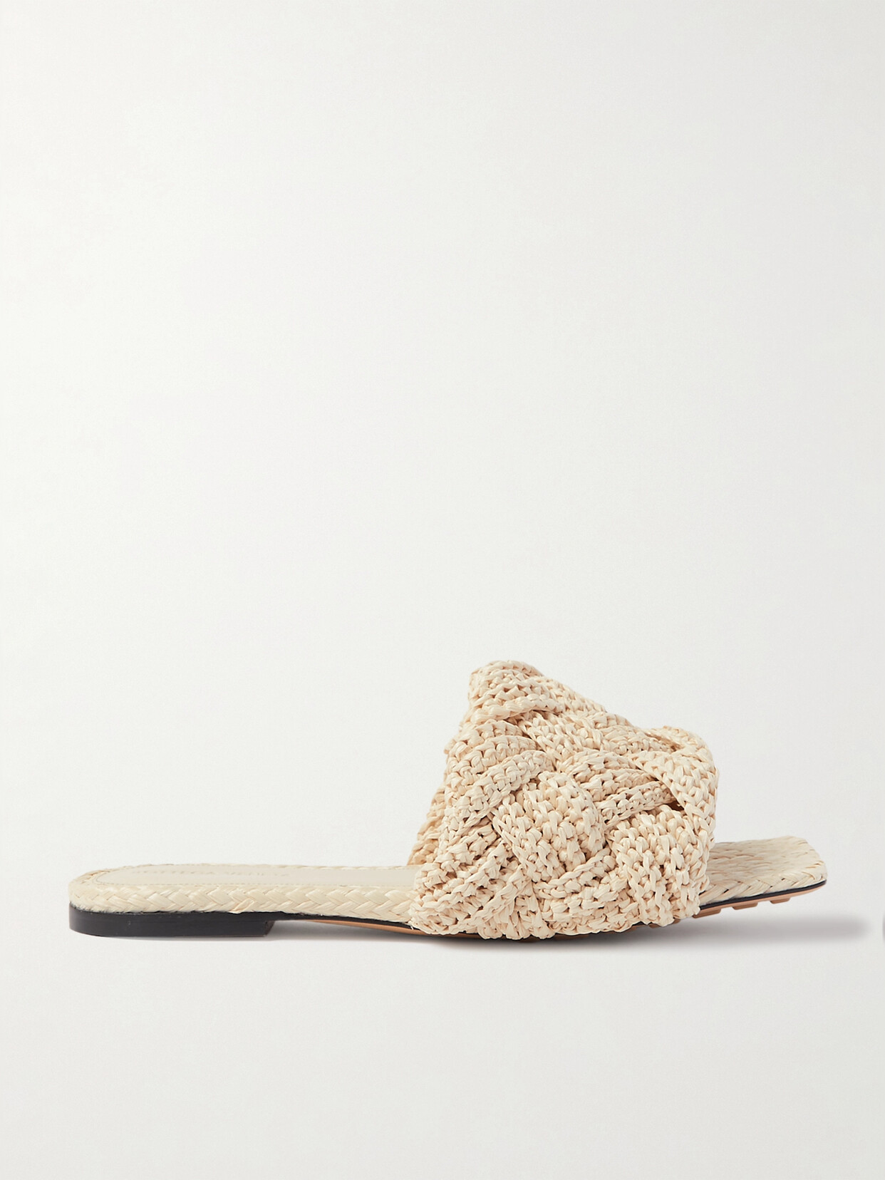 Bottega Veneta Lido Intrecciato-woven Raffia Heeled Sandals In White