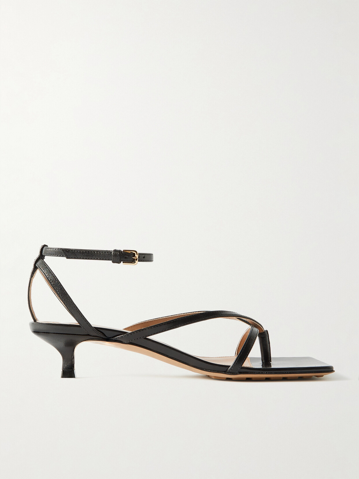 Shop Bottega Veneta Leather Sandals In Black