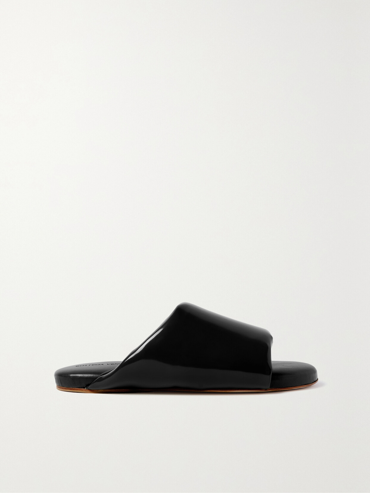 Bottega Veneta - Glossed-leather Slides - Black