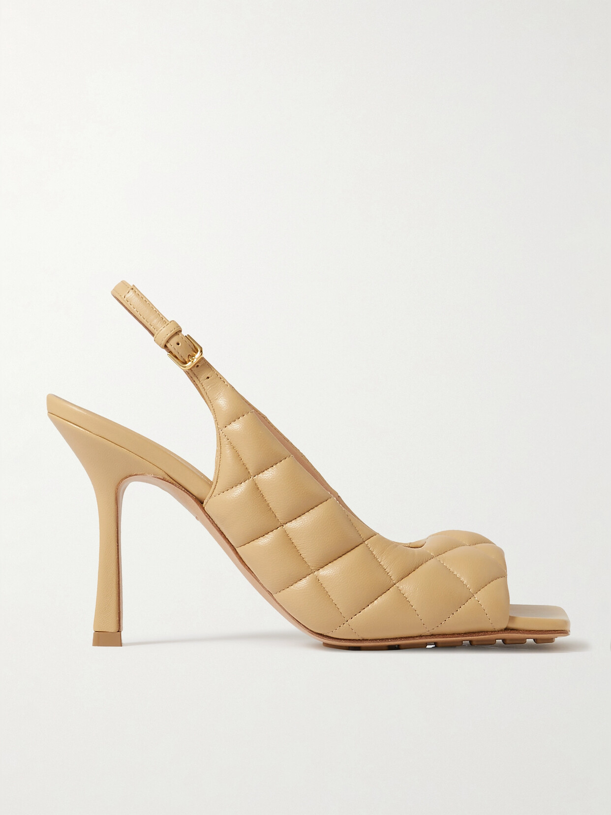 Shop Bottega Veneta Quilted Leather Slingback Sandals In Neutrals