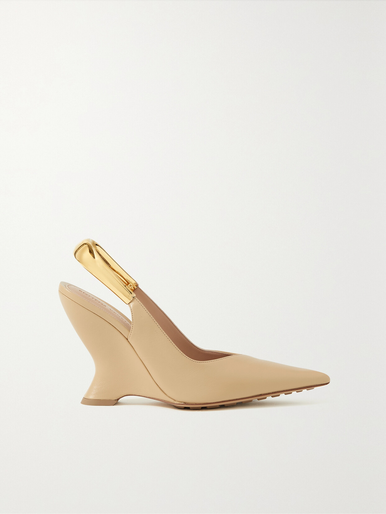 Shop Bottega Veneta Embellished Leather Slingback Pumps In Neutrals