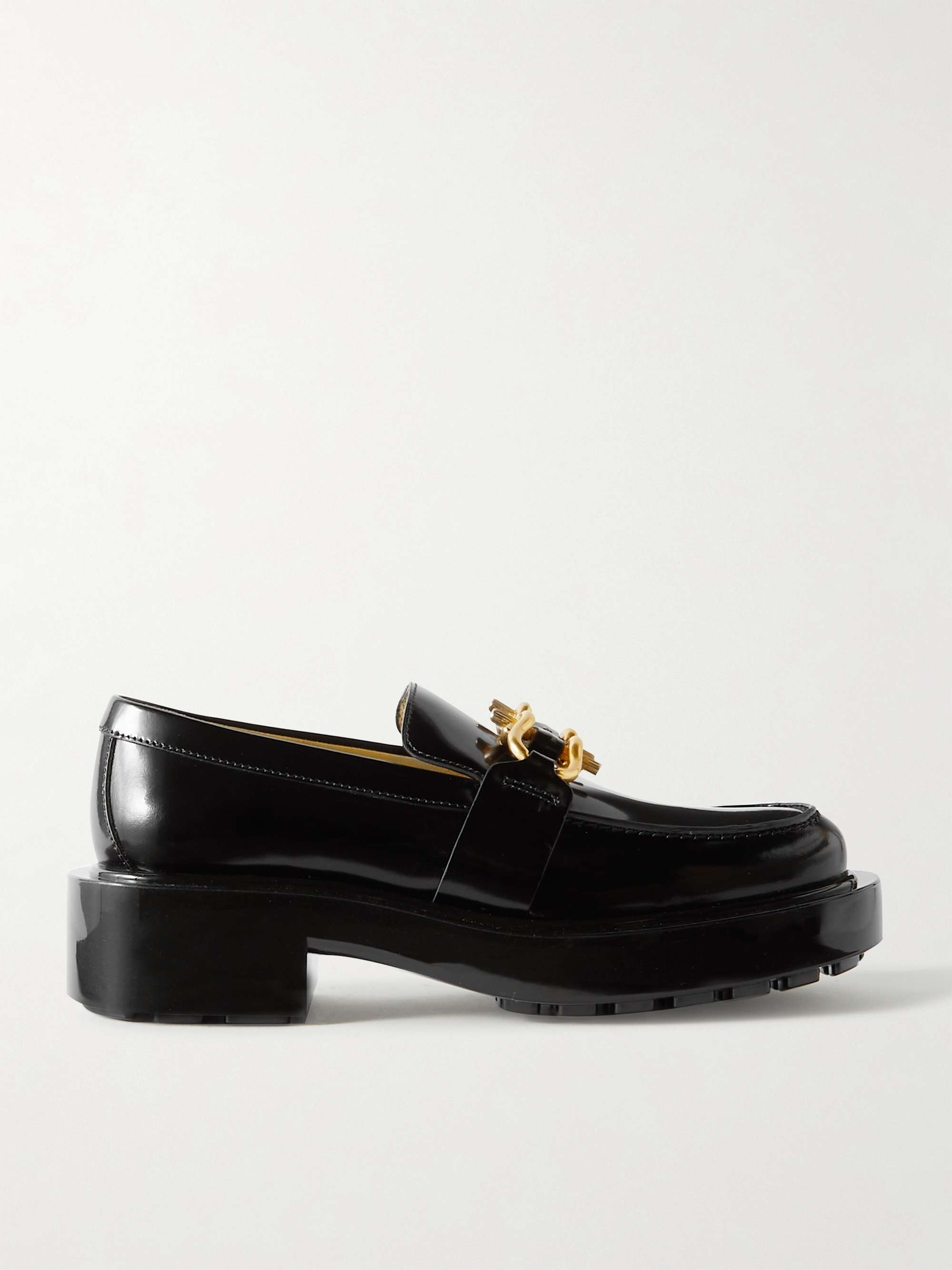 BOTTEGA VENETA Monsieur embellished patent-leather loafers | NET-A-PORTER