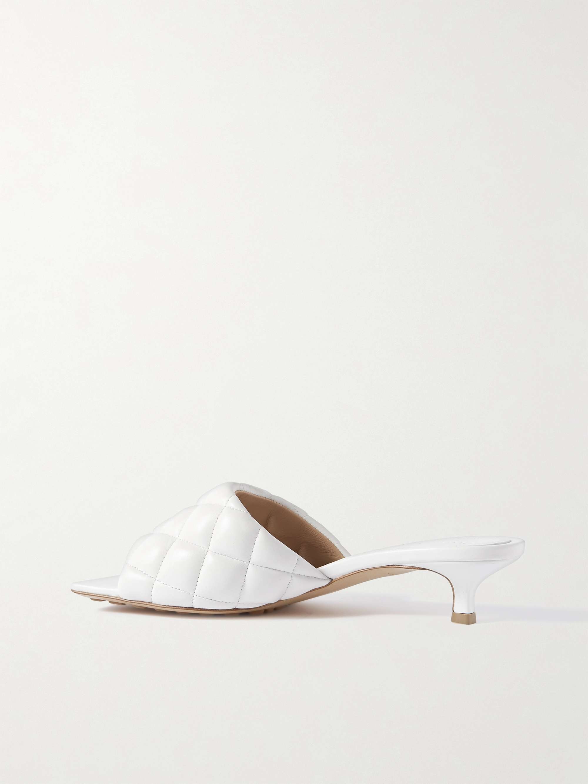 BOTTEGA VENETA Quilted metallic leather mules