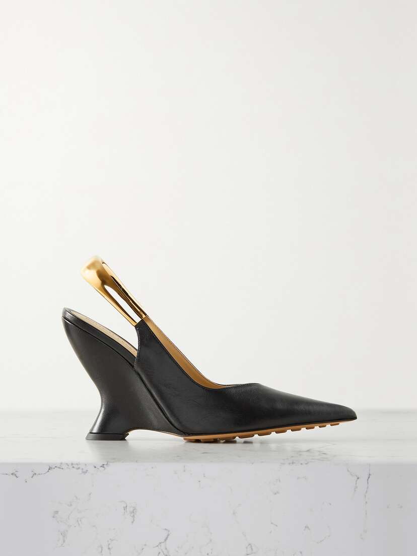 Bottega Veneta Embellished Leather Slingback Pumps