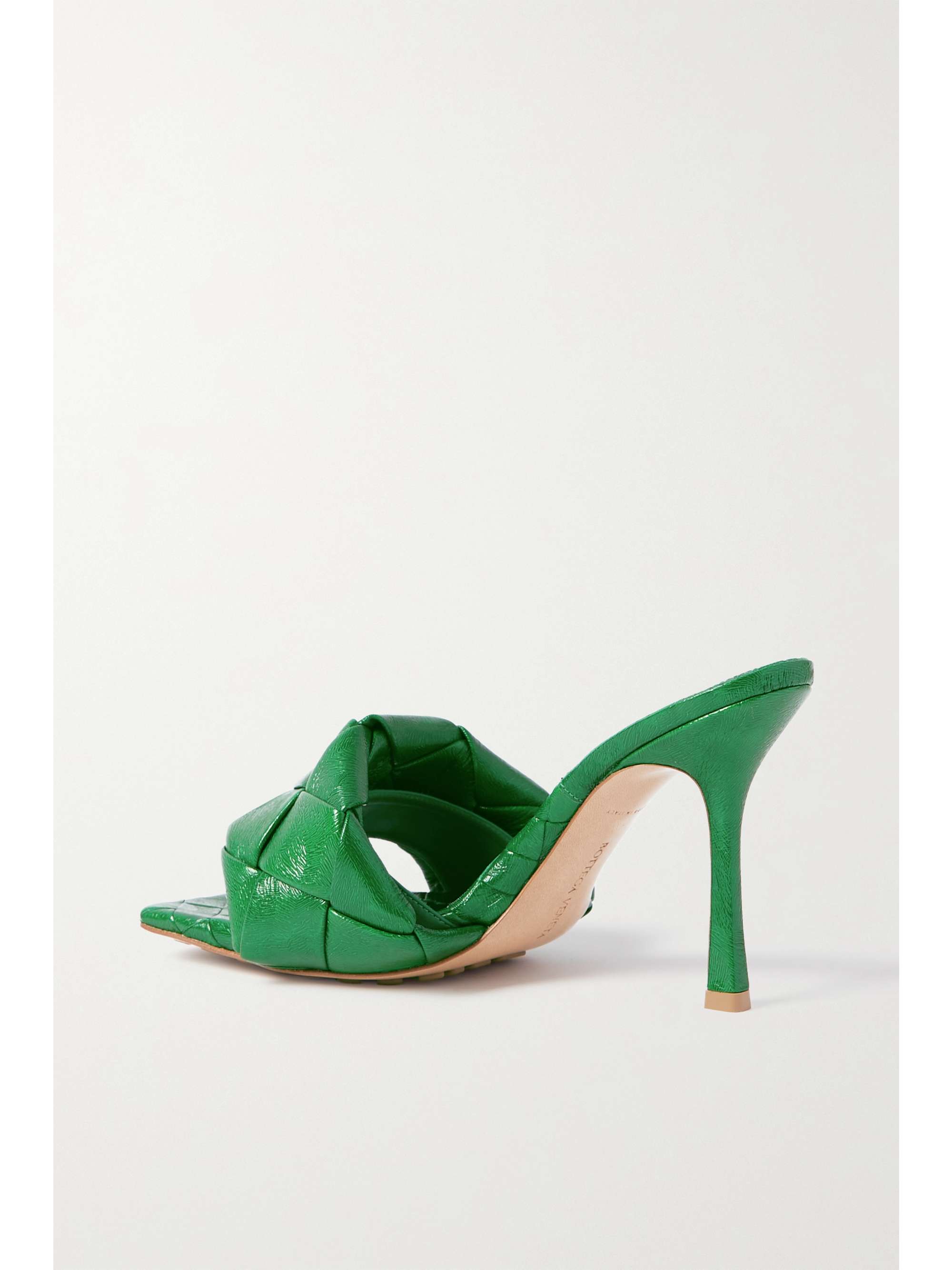 BOTTEGA VENETA Lido glossed-leather mules