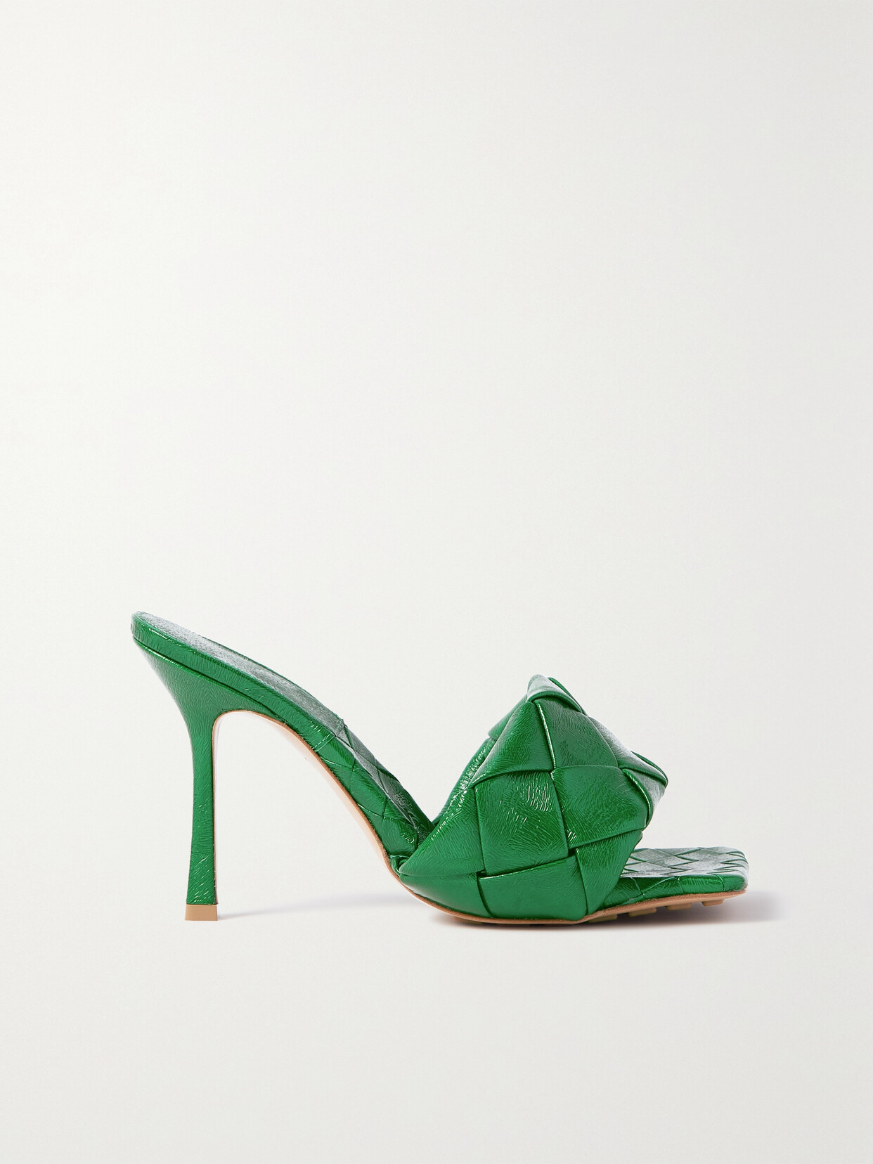 Bottega Veneta - Lido Glossed-leather Mules - Green