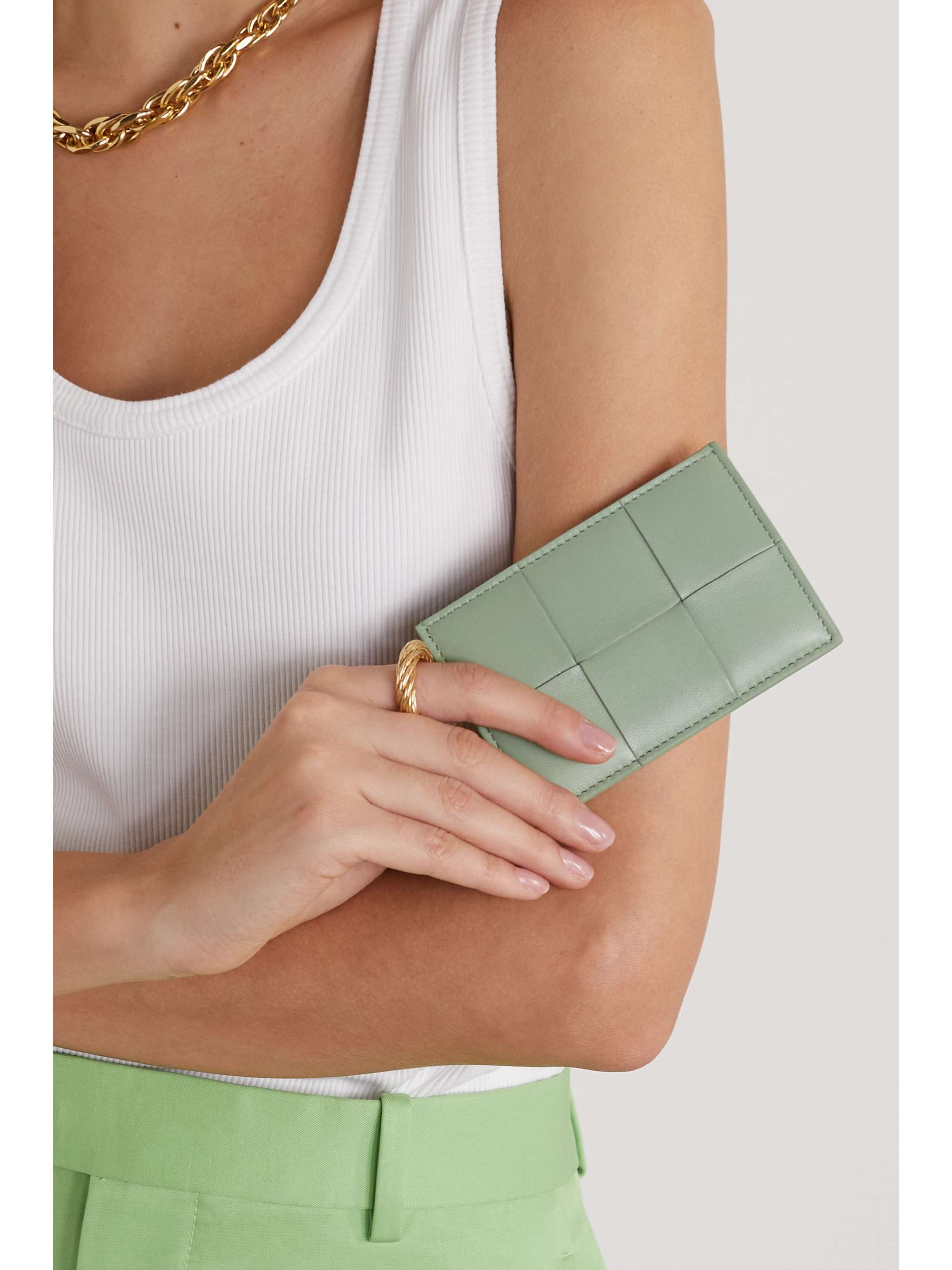 BOTTEGA Cassette intrecciato leather cardholder NETAPORTER