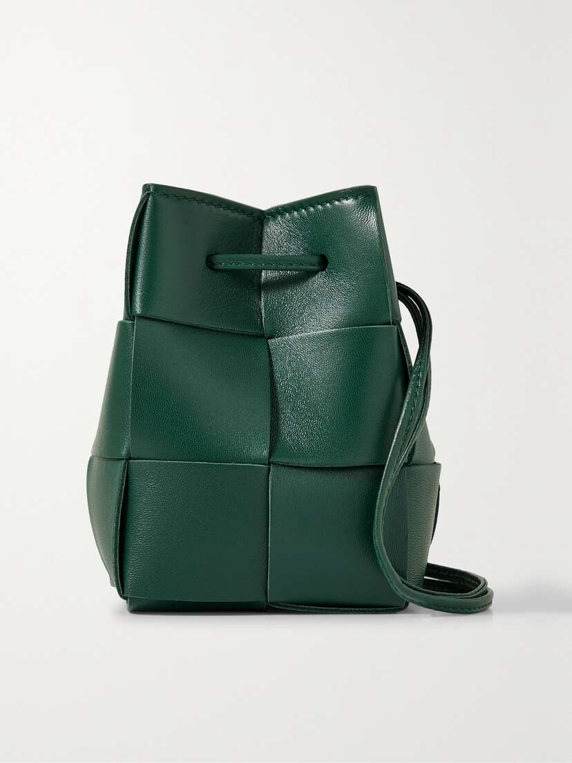 Bottega Veneta Cassette Mini Intrecciato Leather Bucket Bag
