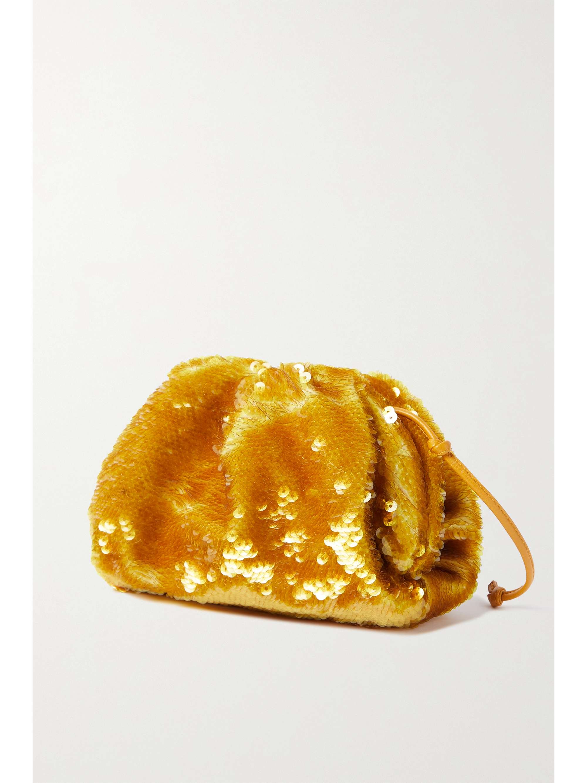 BOTTEGA VENETA The Pouch mini sequined leather clutch
