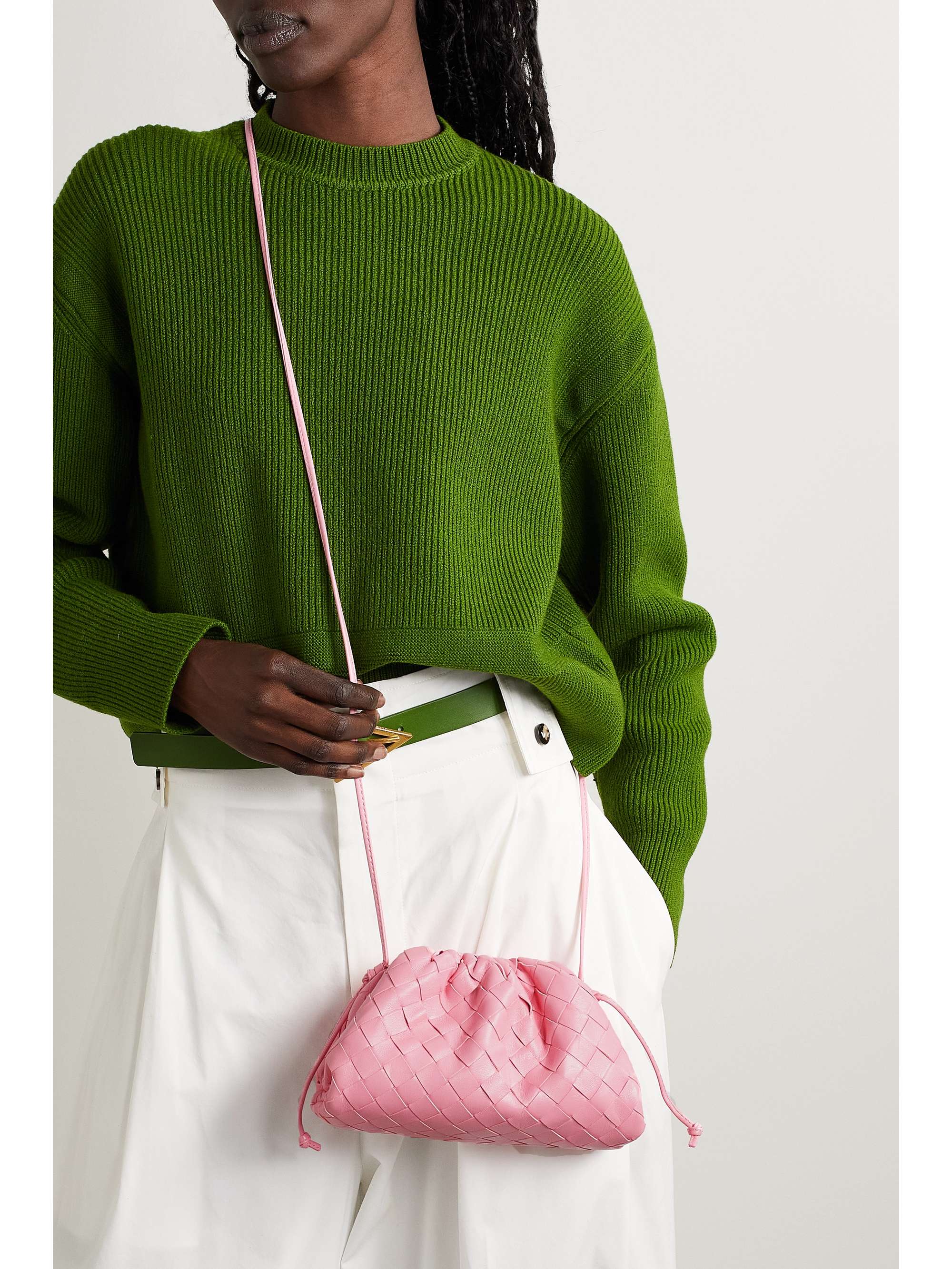 BOTTEGA VENETA The Pouch mini intrecciato leather clutch