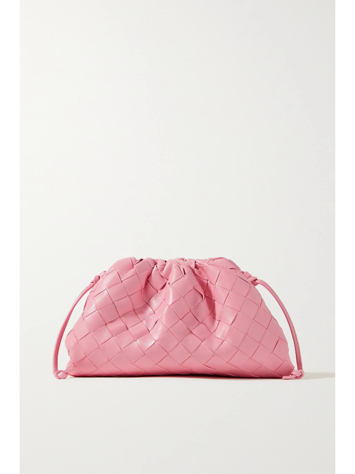 Bottega Veneta - The Pouch Mini Intrecciato Leather Clutch - Pink