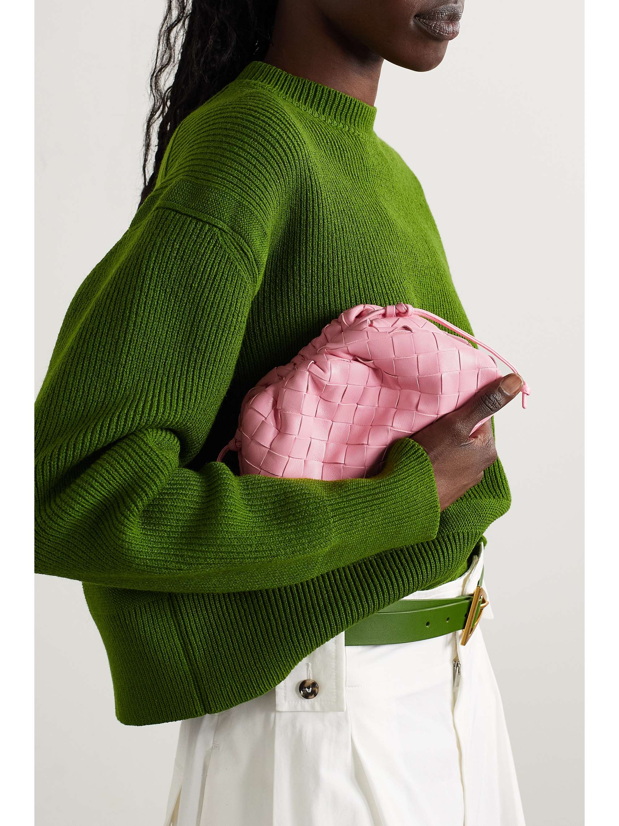 BOTTEGA VENETA The Pouch mini intrecciato leather clutch