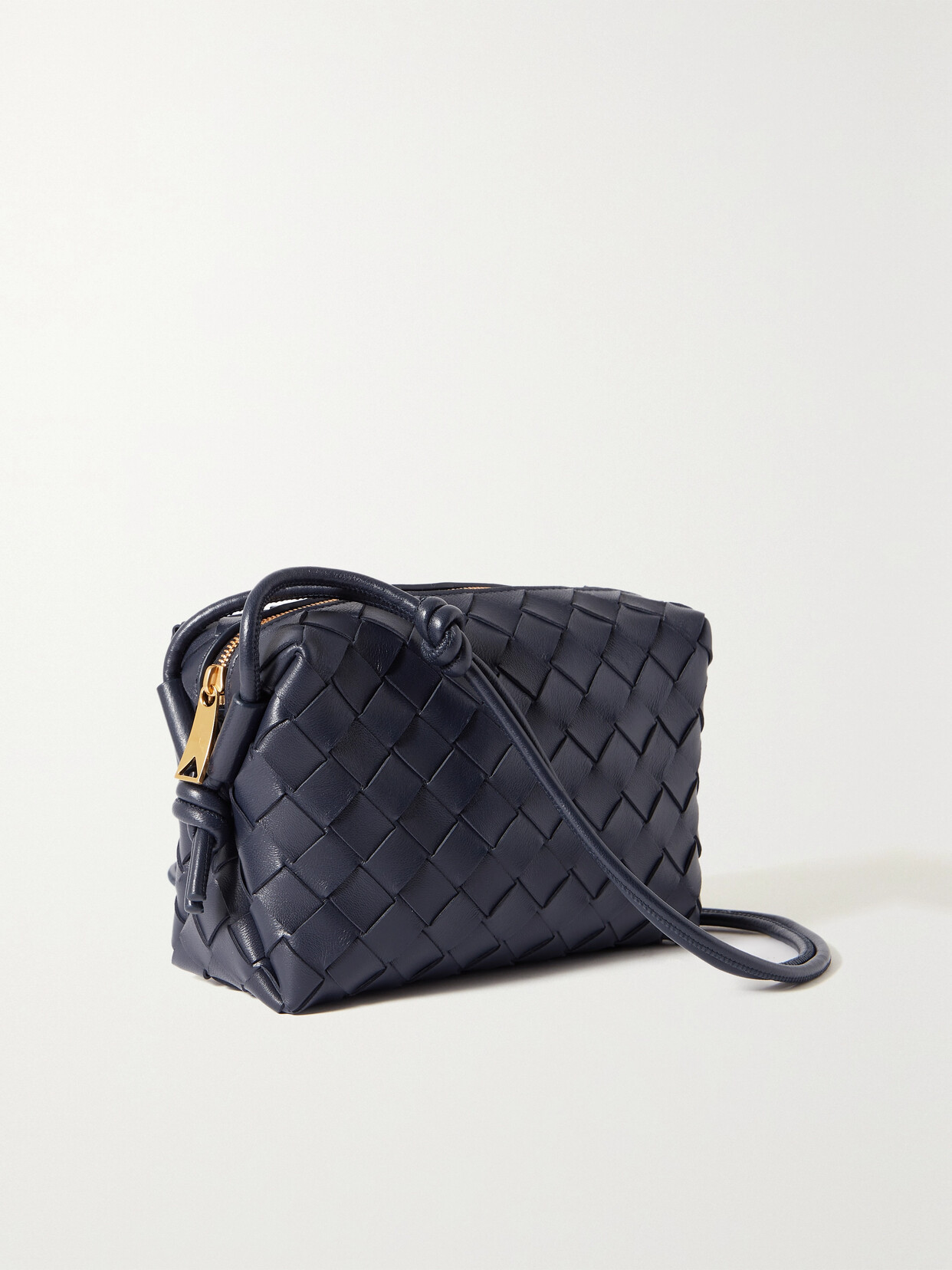 Bottega Veneta - Loop Mini Intrecciato Leather Shoulder Bag - Blue