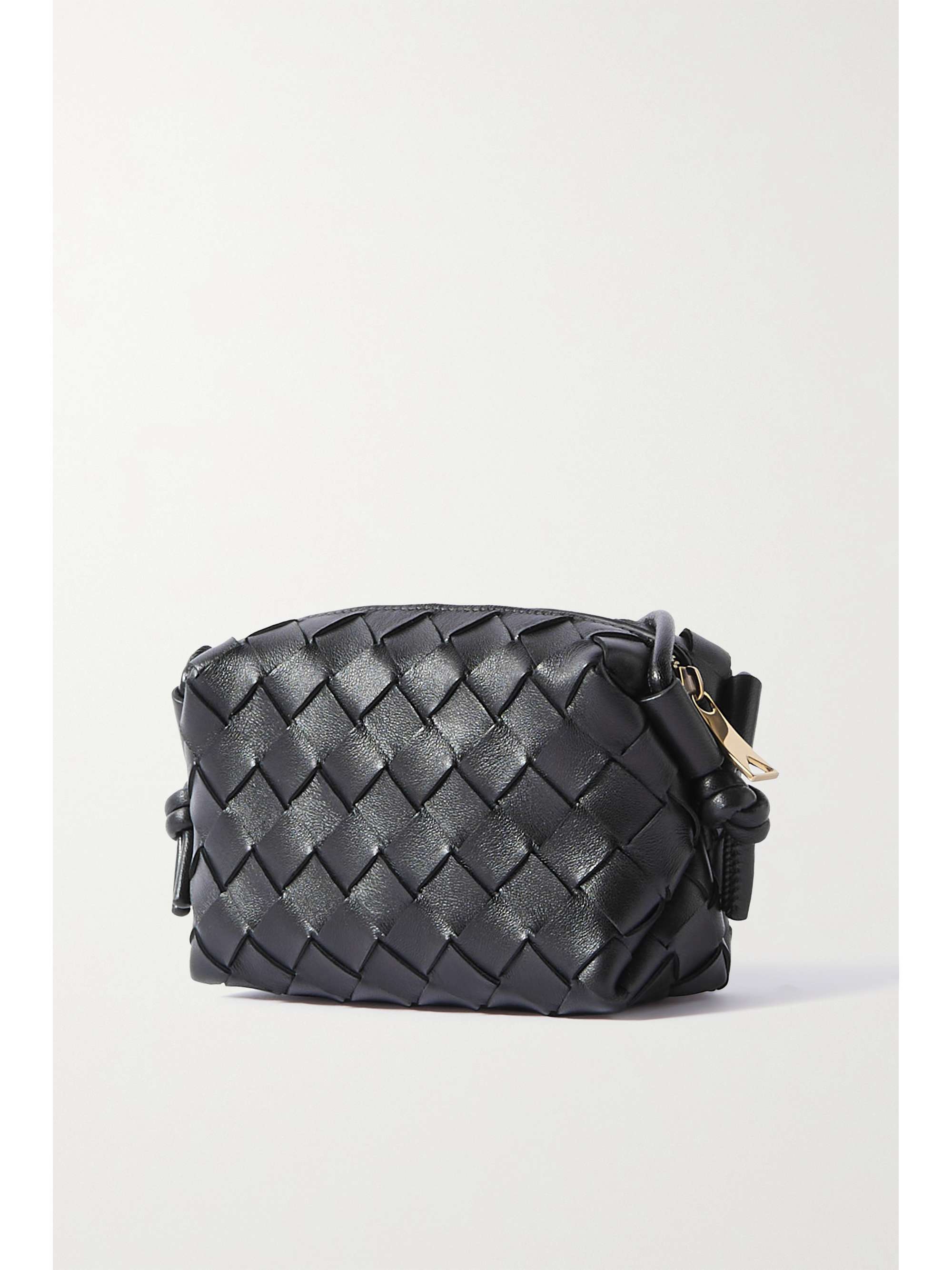 Candy Loop Leather Shoulder Bag in Black - Bottega Veneta